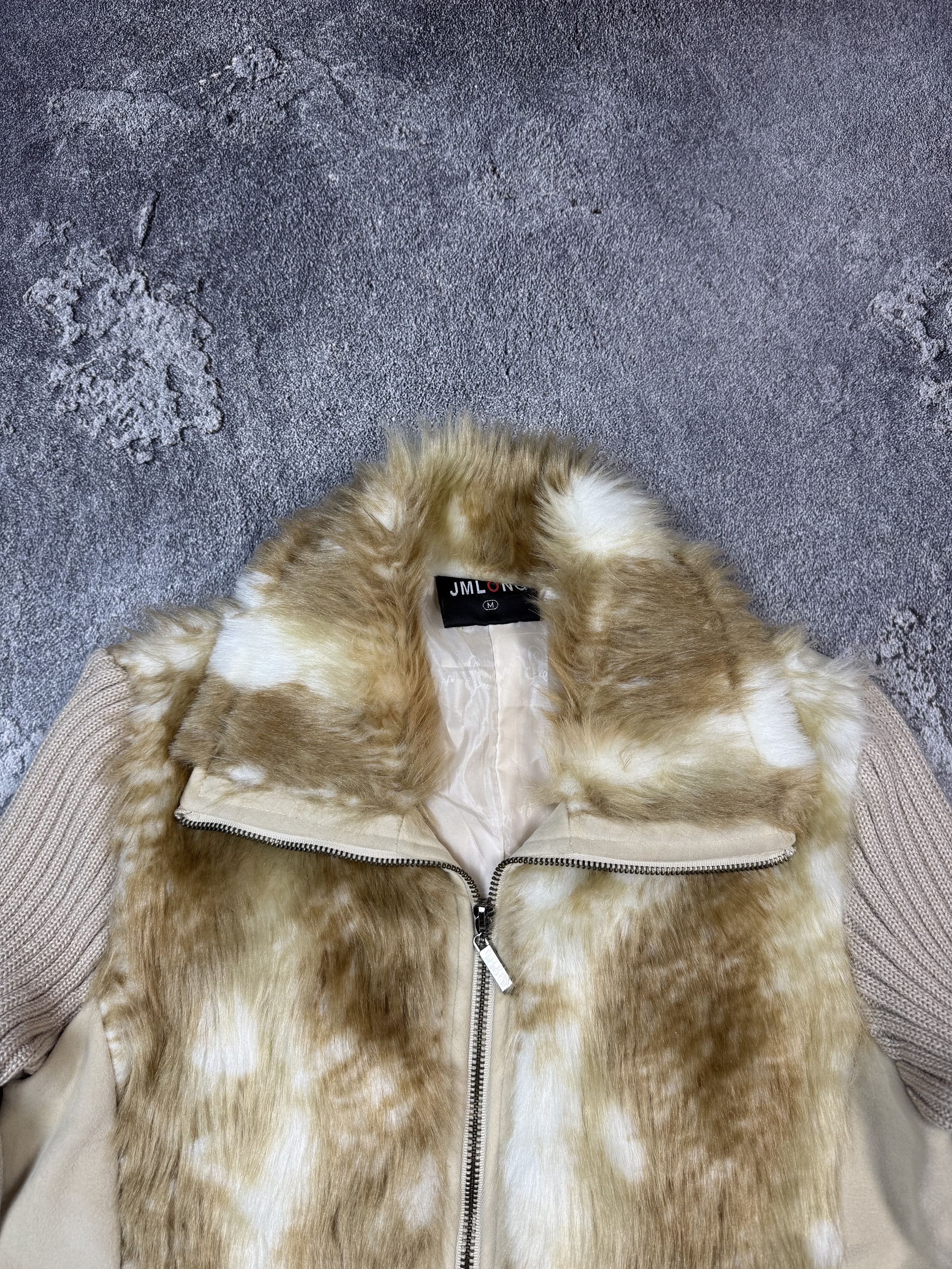 If Six Was Nine Y2K 2000s Biege Fur Sweater Sexy Glamour Size M / US 6-8 / IT 42-44 - 3 Thumbnail