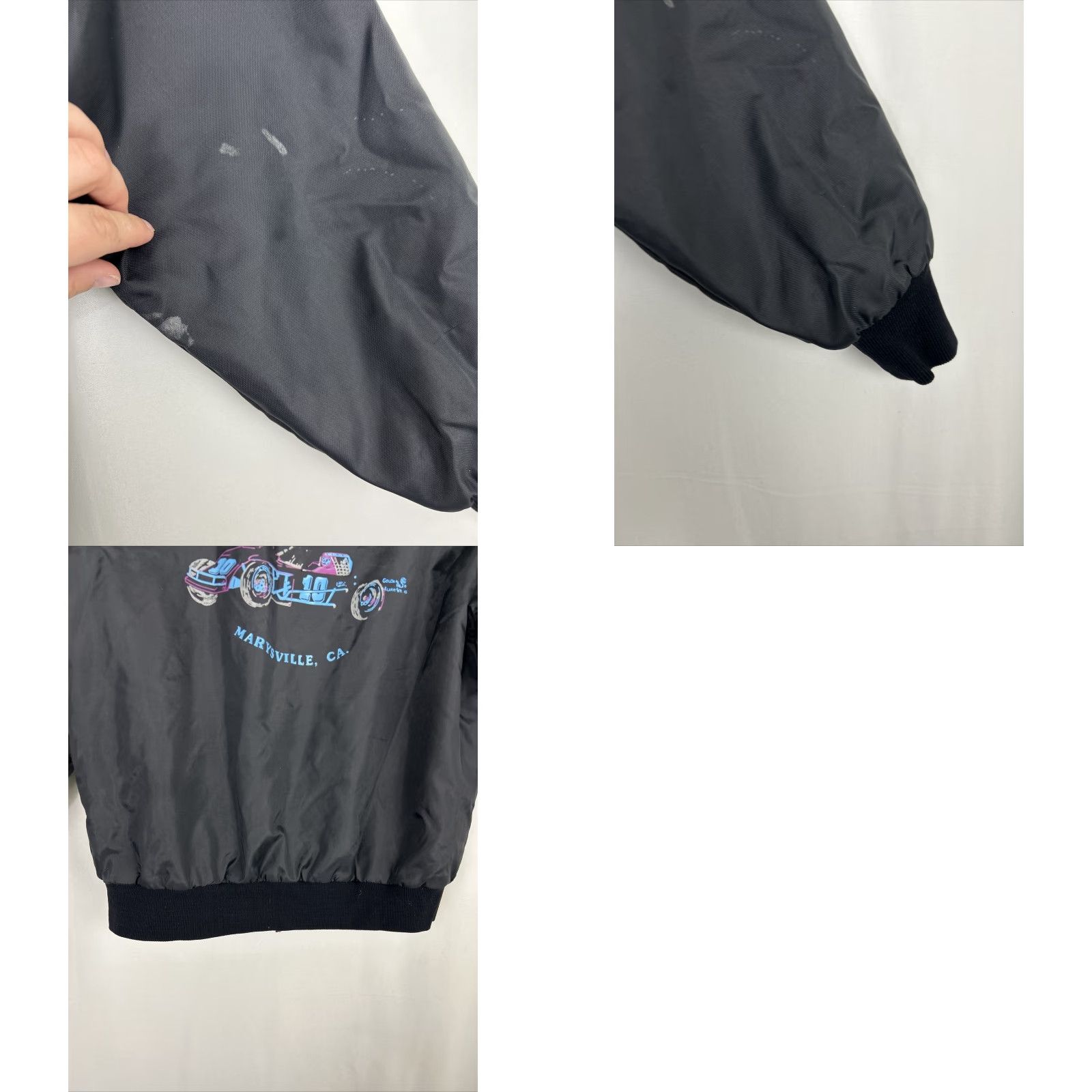 Vintage VINTAGE West Ark Bomber Jacket Mens M Black Race car Marysville Size US M / EU 48-50 / 2 - 10 Thumbnail
