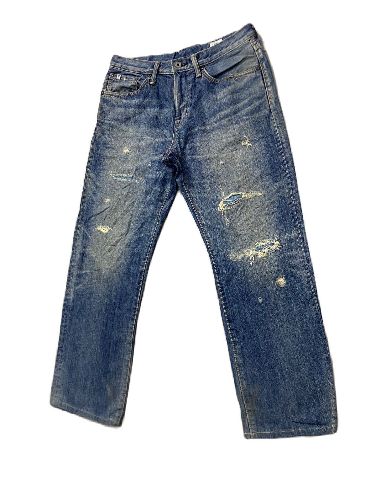 Edwin × Kapital EDWIN BLACK LABEL DISTRESS DESIGN GRUNGE STYLE Size US 30 / EU 46 - 3 Thumbnail
