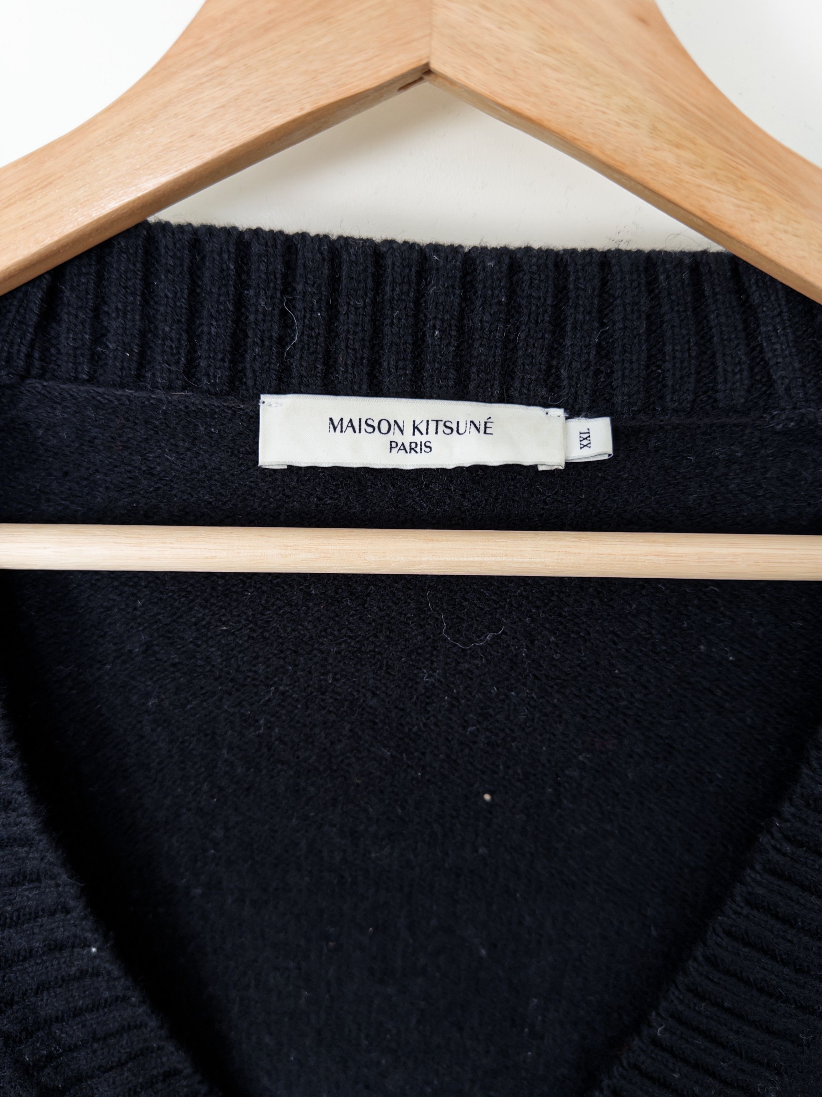 Maison Kitsune Maison Kitsuné Black Fox Cardigan Size US XXL / EU 58 / 5 - 3 Thumbnail