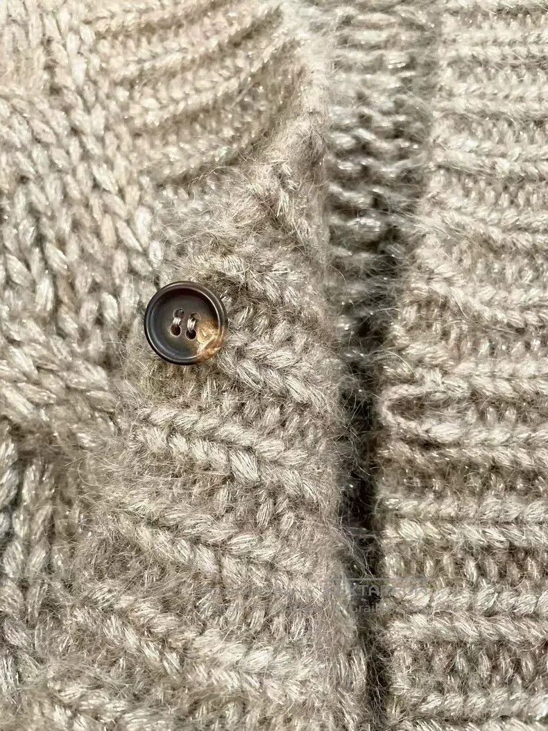 Brunello Cucinelli Brunello Cucinelli Brown cable knitted cardigan Size S / US 4 / IT 40 - 5 Thumbnail
