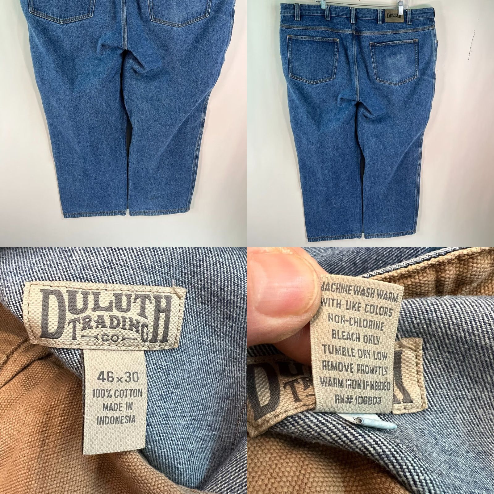 CO Duluth Mens Flex Denim Blue Relaxed Straight Jeans 46X30 Slim? No, keep: Duluth Mens Flex Denim Blue Relaxed Straight Leg Jeans 46X30 Size US 30 / EU 46 - 8 Thumbnail