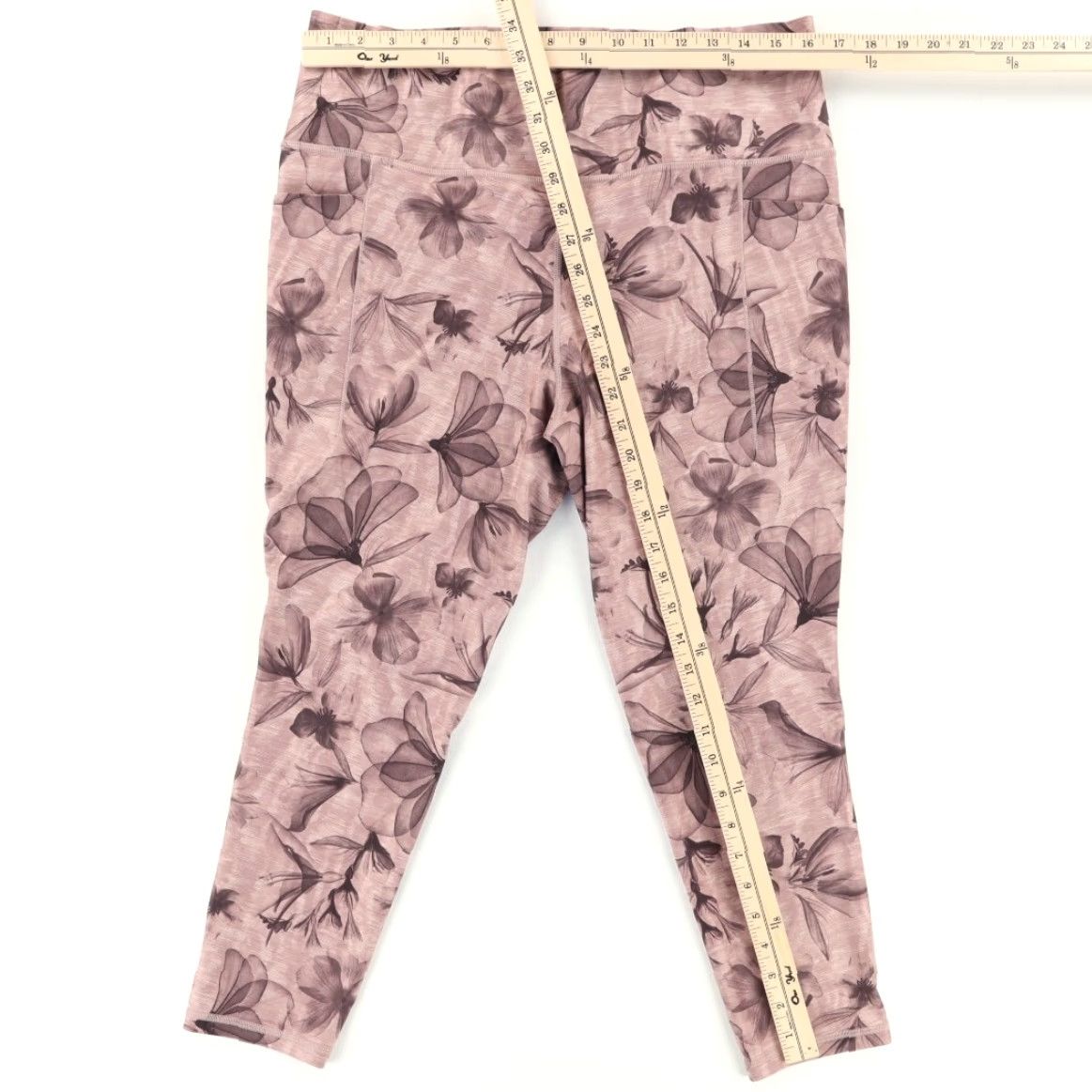 Athleta Athleta Leggings Pink Floral Women's XL Salutation Stash Pocket II 7/8 Nylon Woven Slim Fit Pants Adults Women Size 40" / US 18 - 3 Thumbnail