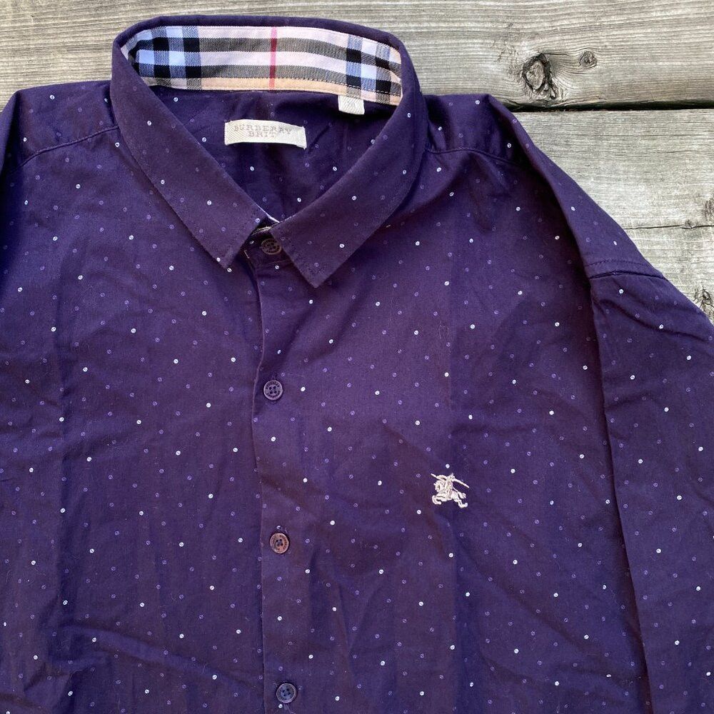 Burberry × Vintage Vintage Burberry Brit Purple Constellations Novacheck Butto Size US XXL / EU 58 / 5 - 1 Thumbnail