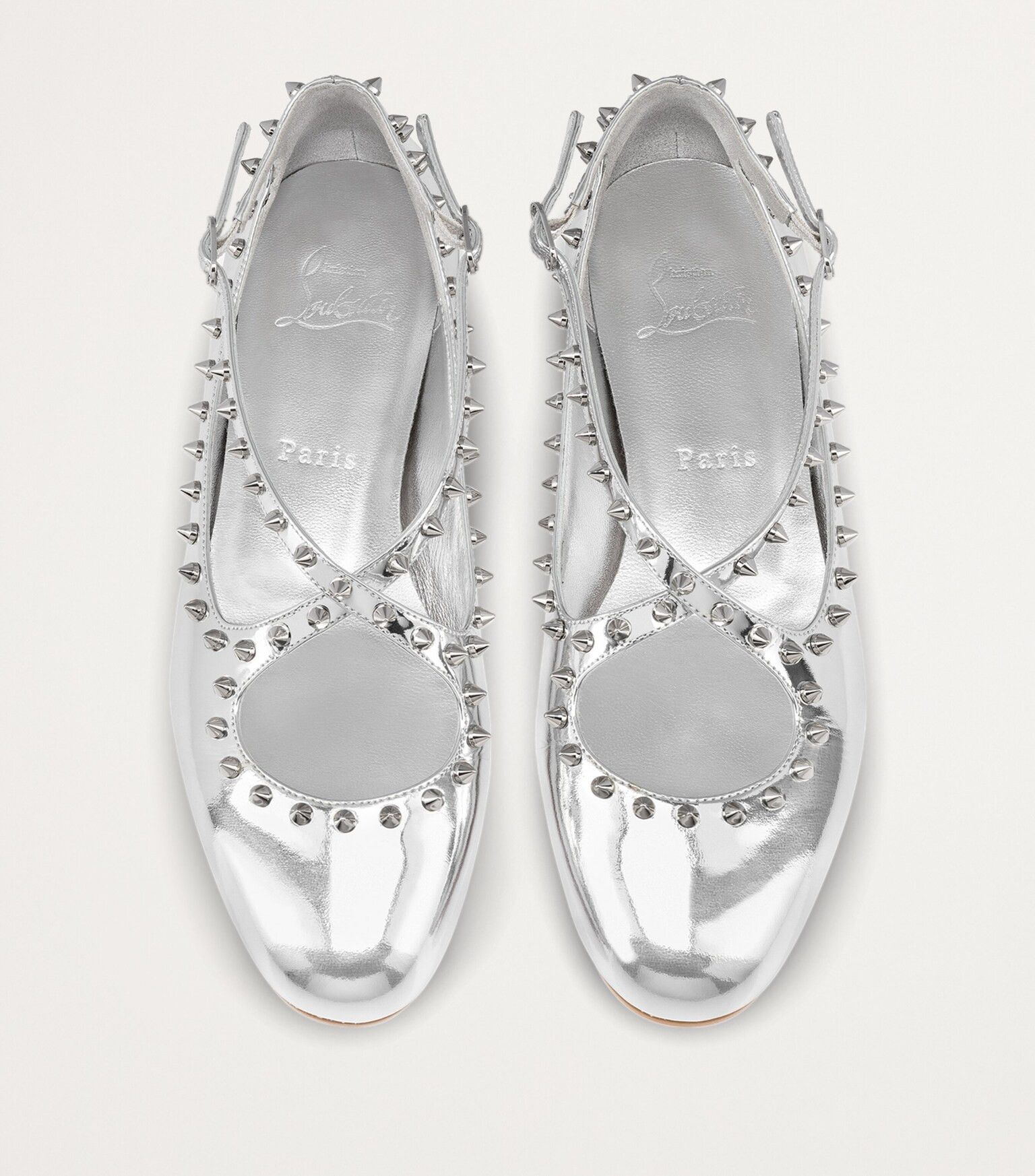 Christian Louboutin oc11z0625 Flats in Silver Size US 9 / IT 39 - 4 Thumbnail