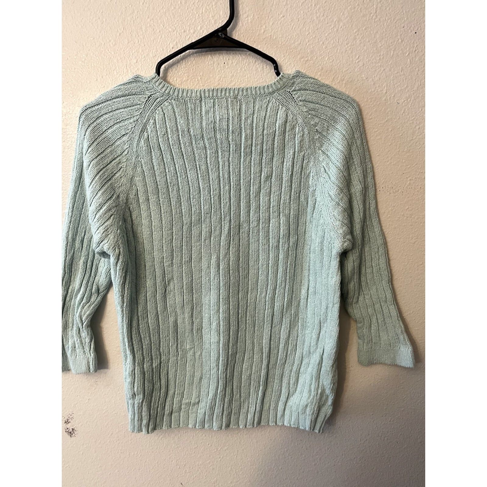 Eddie Bauer VINTAGE Eddie Bauer Womens Jumper Pullover Knitted Cotton Nylon V-Neck 3/4 Sleeve XL Blue Casual Size XL / US 12-14 / IT 48-50 - 3 Thumbnail