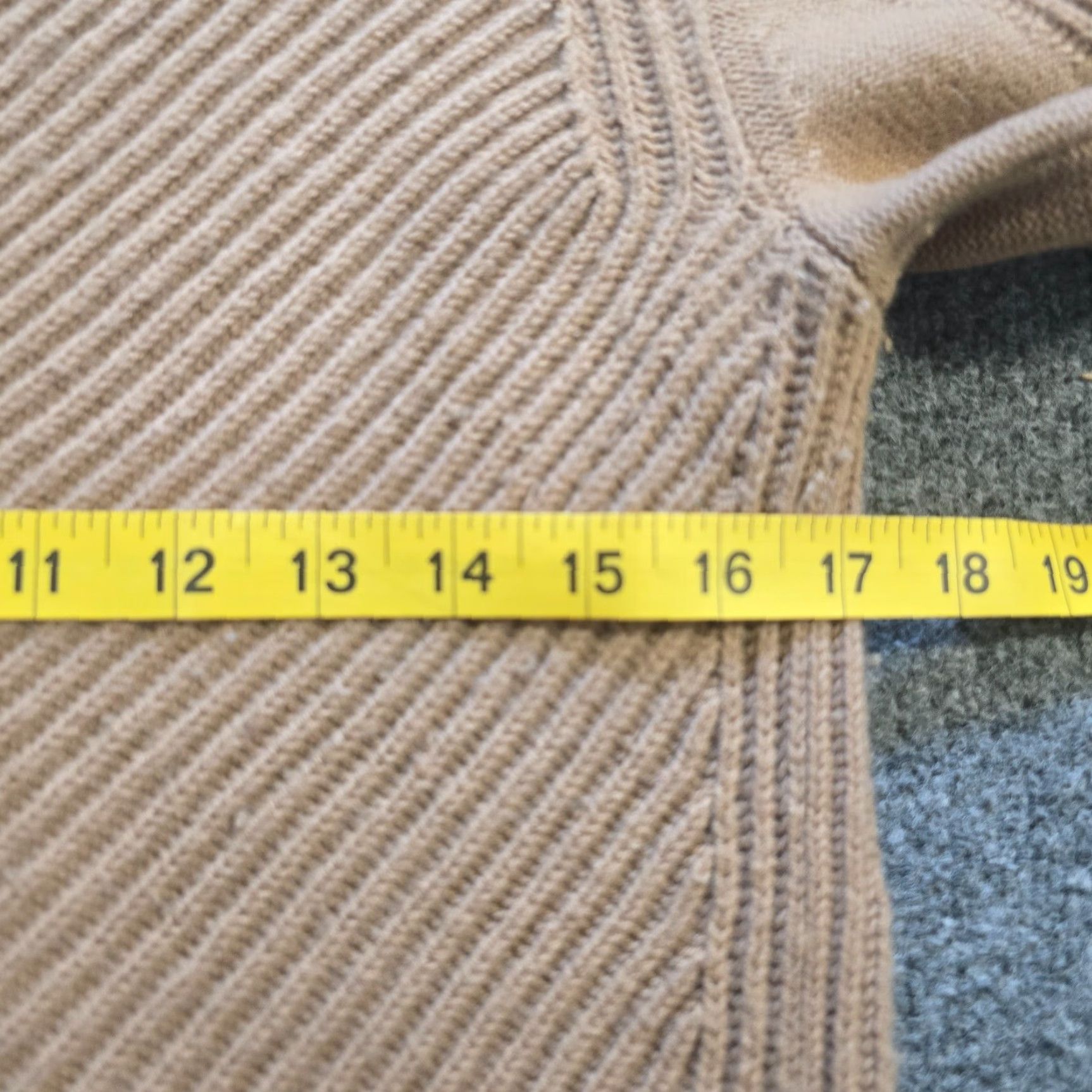 Vince Vince Sweater Womens Size Medium Beige Brown Wool Cashmere Ribbed Pullover Casual Wide Ribbed Knit Size M / US 6-8 / IT 42-44 - 5 Thumbnail
