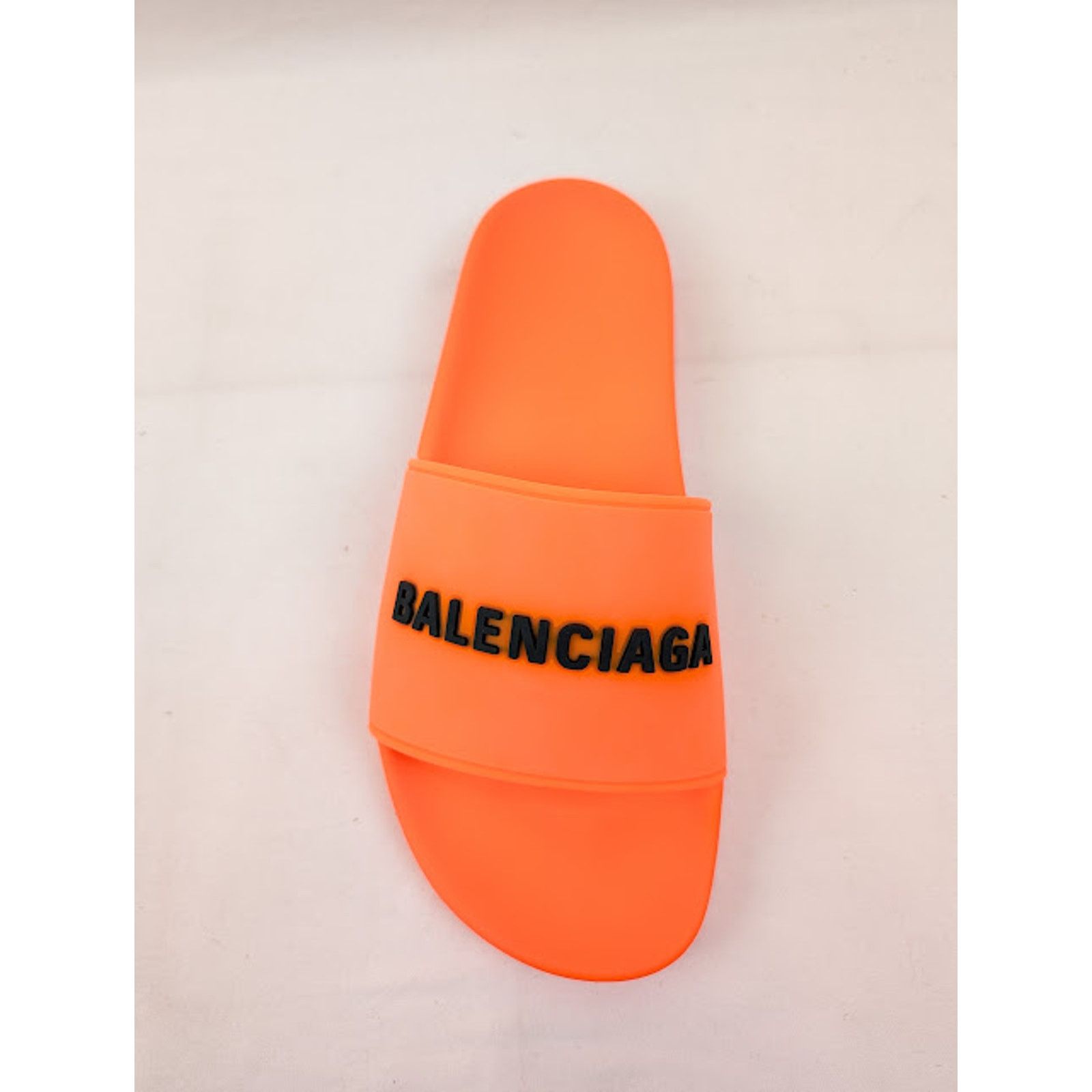 Balenciaga o1rshd1 Q:2 / Smooth Rubber Pool Logo Slide in Orange/Black Size US 11 / EU 44 - 6 Thumbnail