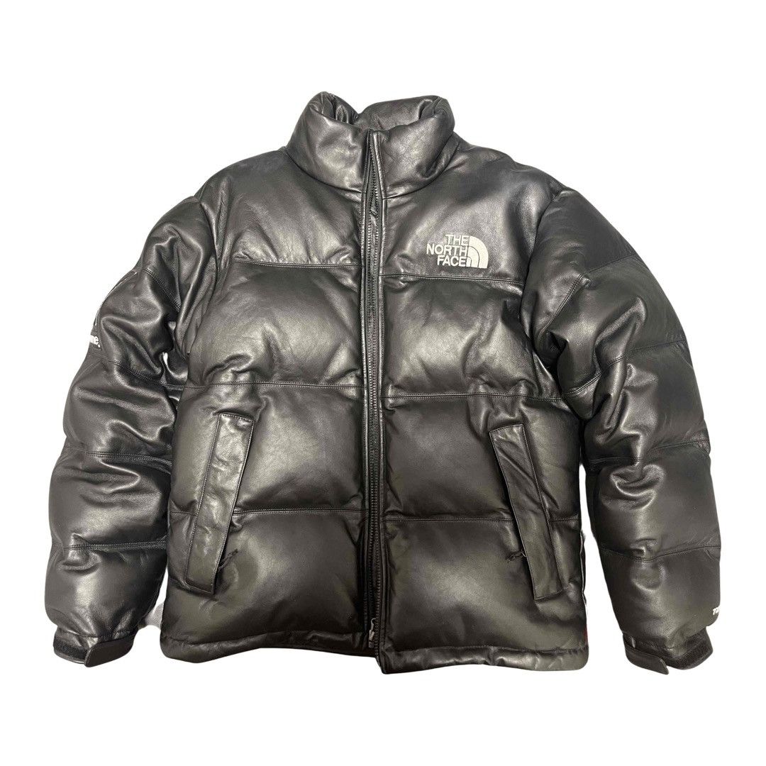 Supreme The North Face Leather Nuptse Jacket | Grailed