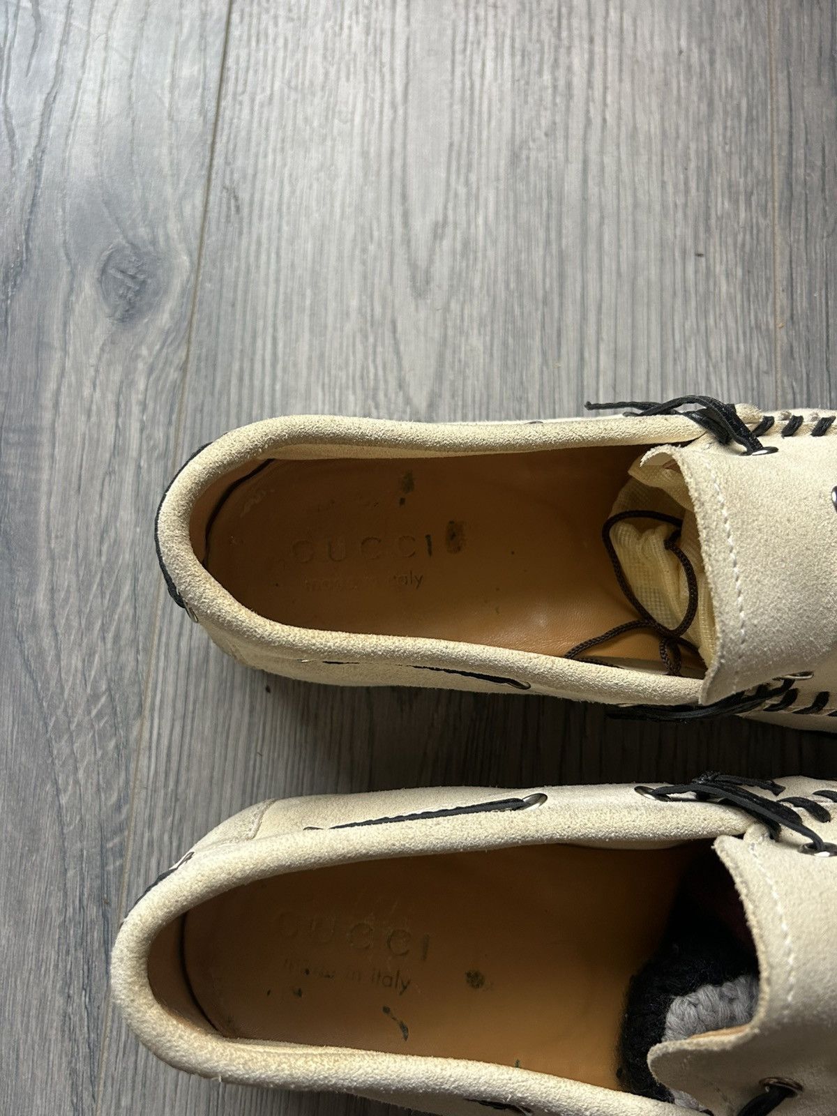 Gucci Beige Suede Moccasins w/ Contrast Whipstitch and Beads Size US 7.5 / EU 40-41 - 5 Thumbnail
