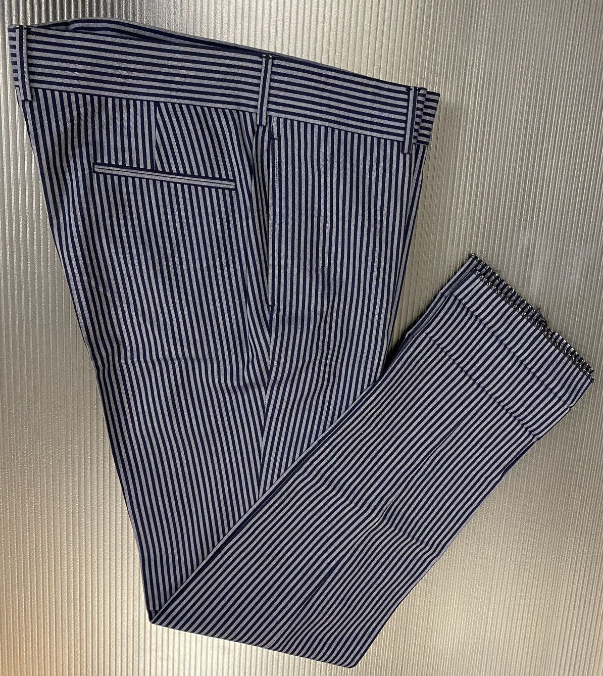 Gucci Gucci 🇮🇹 Blue Chevron Vertigo Striped Pants 52 NW Size US 36 / EU 52 - 6 Thumbnail