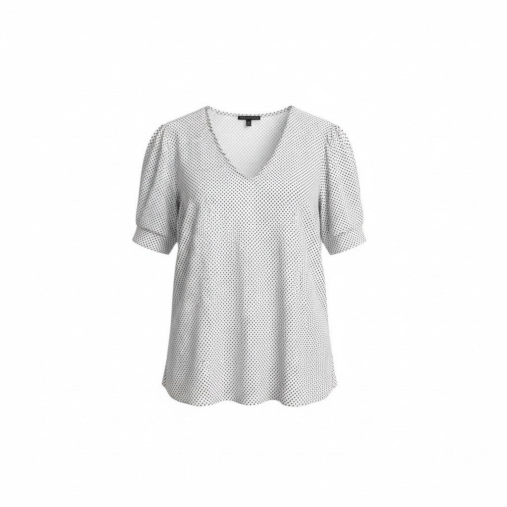 Adrianna Papell Adrianna Papell Women’s Large White Black Polka Dot Blouse Size L / US 10 / IT 46 - 1 Thumbnail