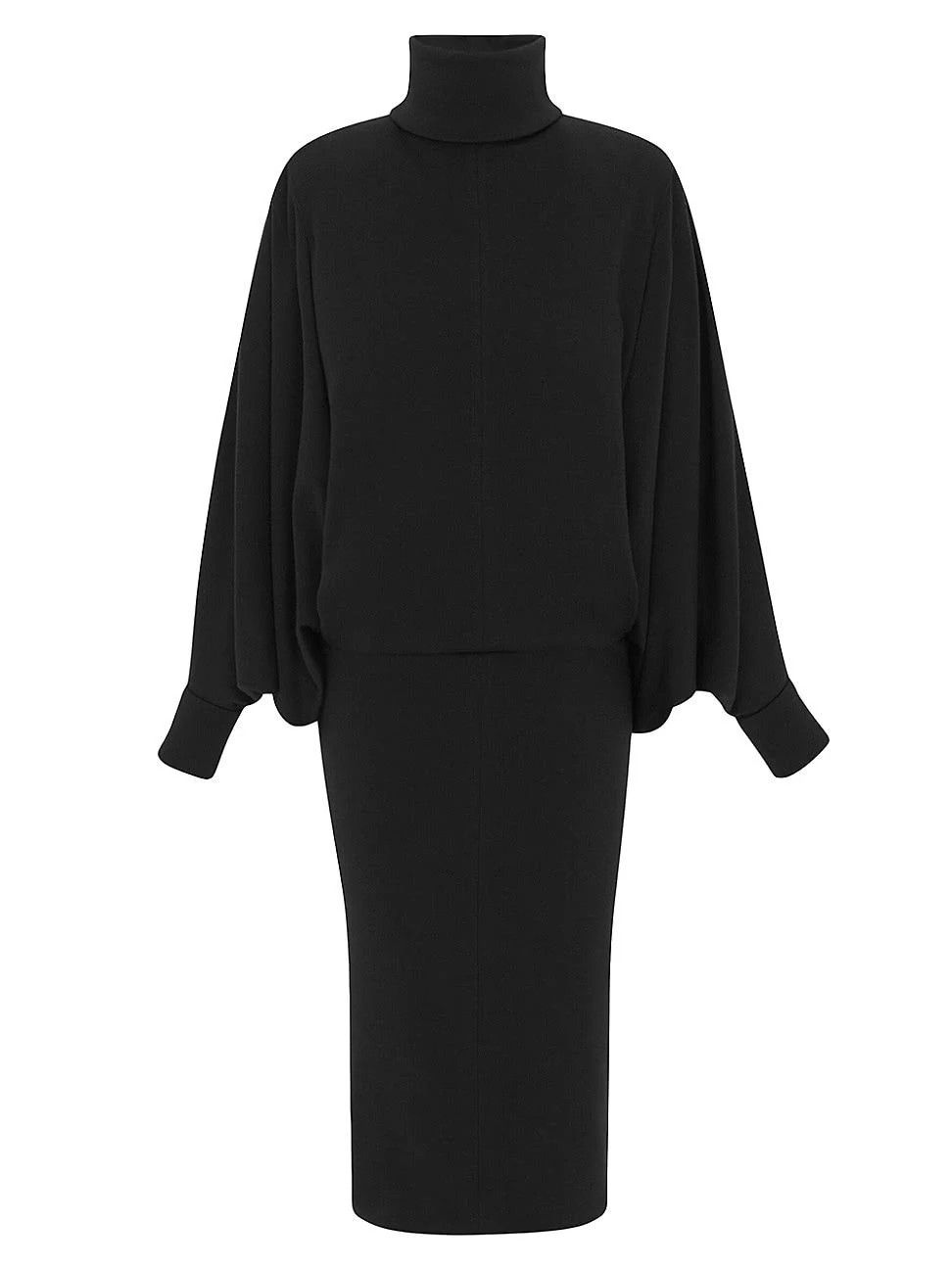 Saint Laurent Paris o1tp1o1224 Oversized Long Dress In Wool in Black Size L / US 10 / IT 46 - 1 Thumbnail