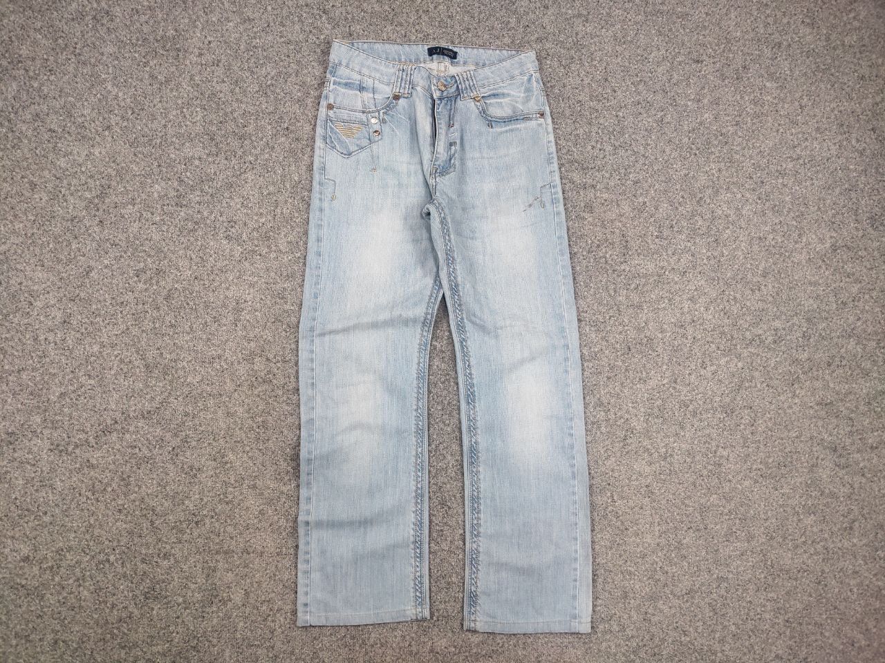 Emporio Armani Vintage Emporio Armani Y2K Style Metal logo Blue denim Jeans Size US 32 / EU 48 - 2 Thumbnail