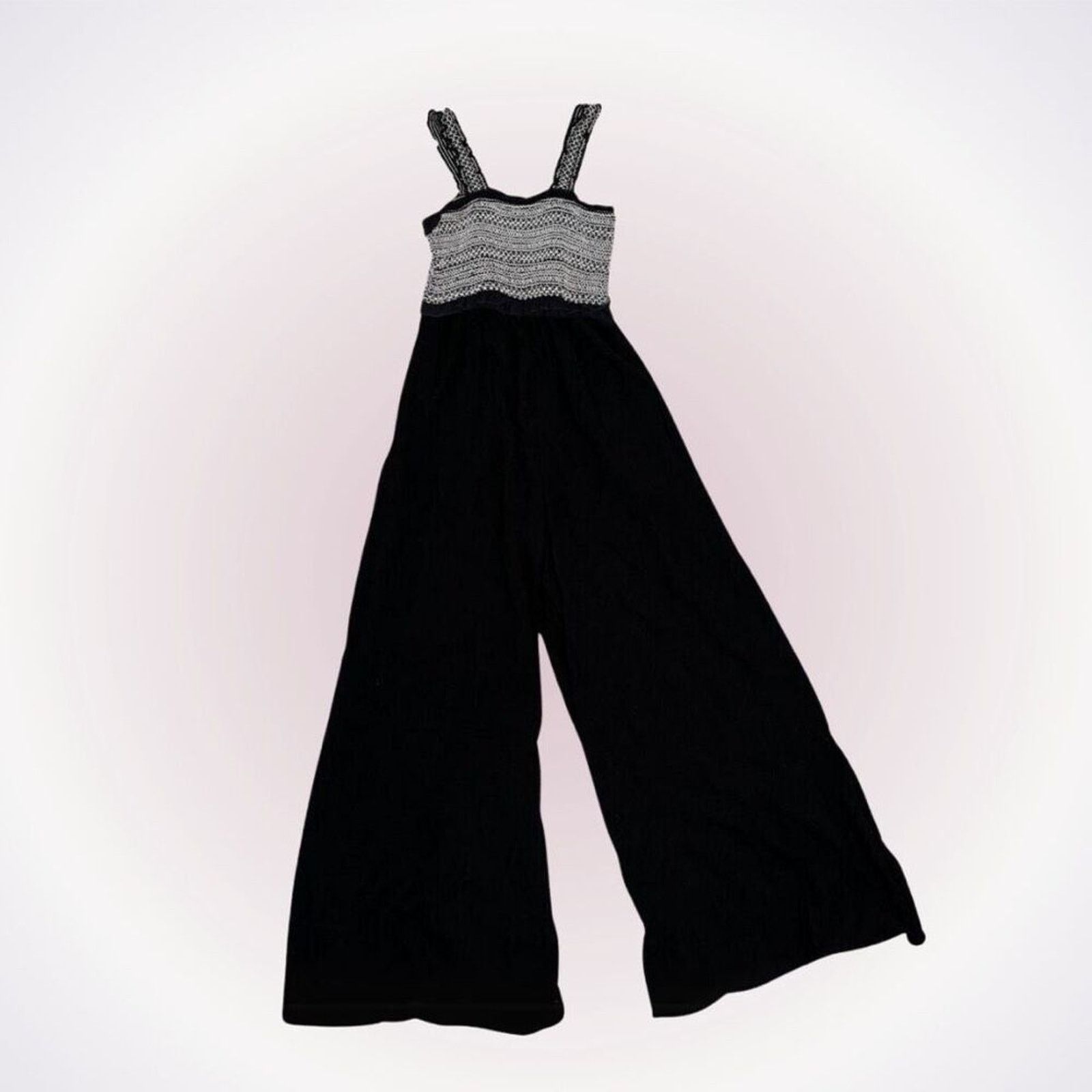 Miami Black Jumpsuit with Elastic Top Sz S