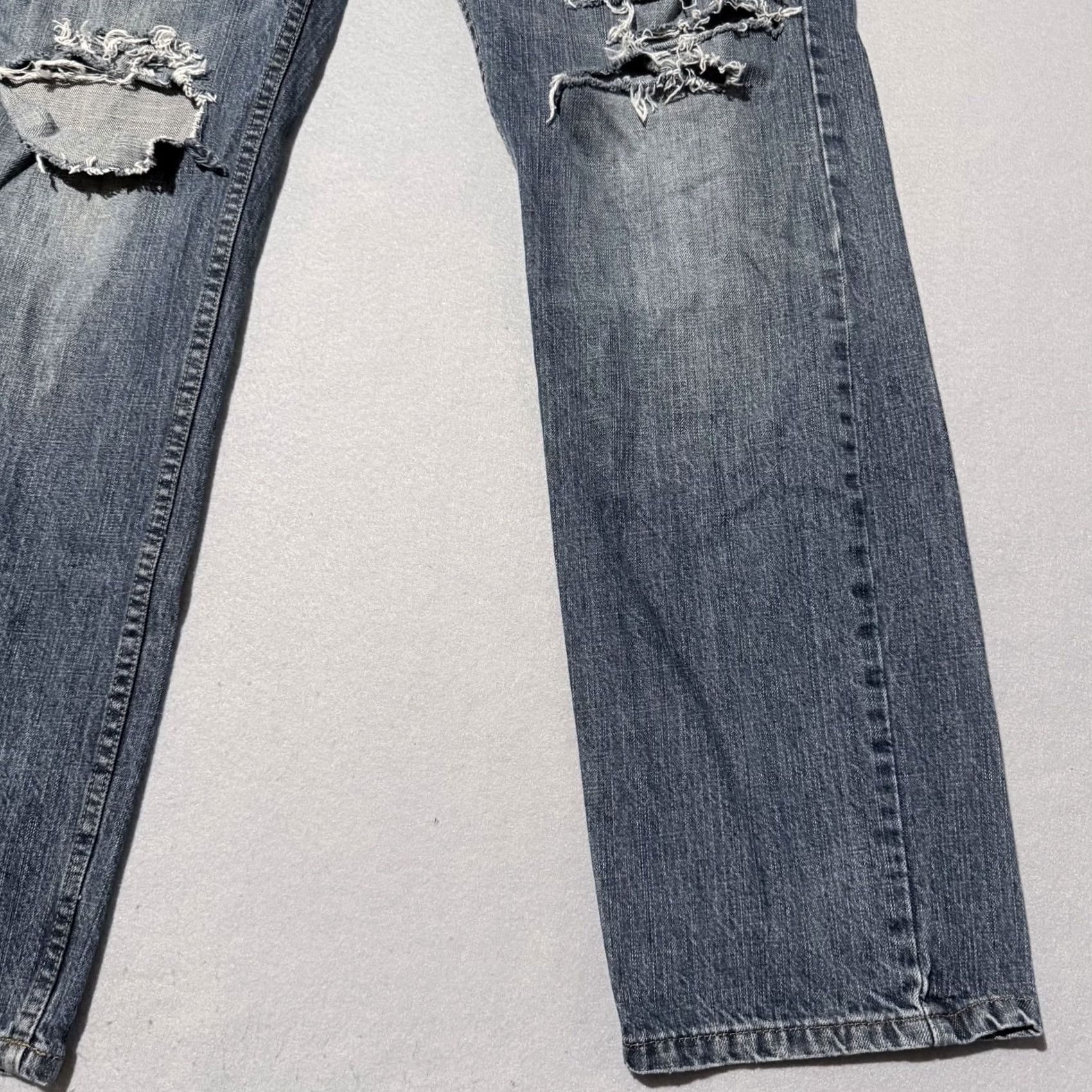 Lee Lee Jeans Men Jeans Blue Distressed Mid Rise Straight Zip Fly 34x31 Size US 34 / EU 50 - 6 Thumbnail