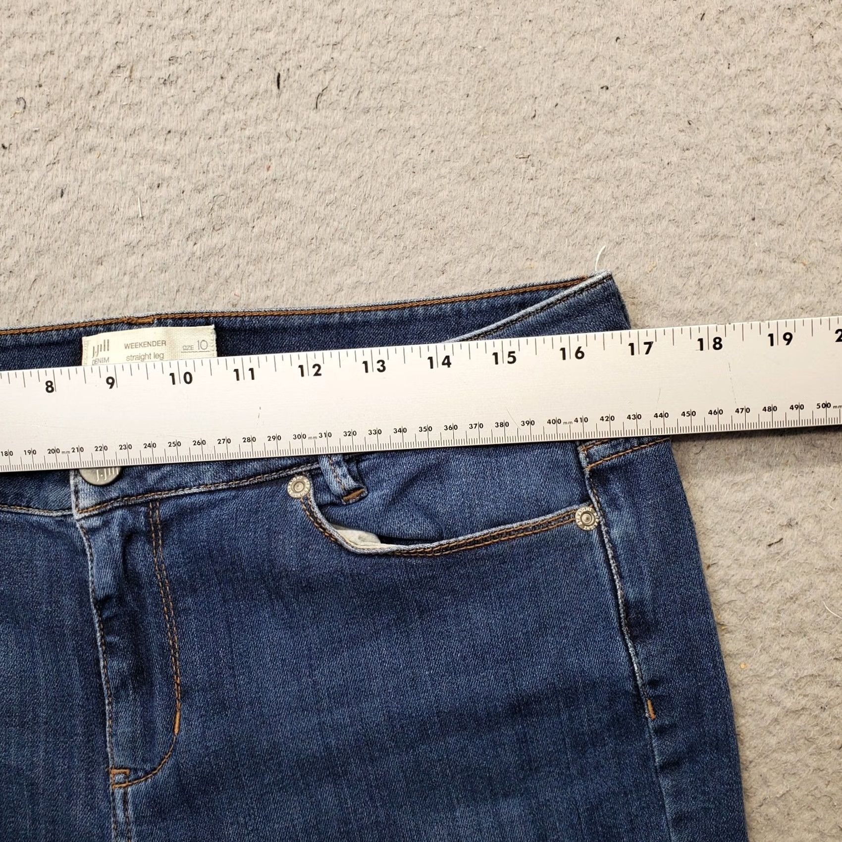 J. Jill J. Jill Weekender Jeans Womens 10 Blue Denim Dark Wash Stretch Straight Leg Size 32" / US 10 / IT 46 - 5 Thumbnail