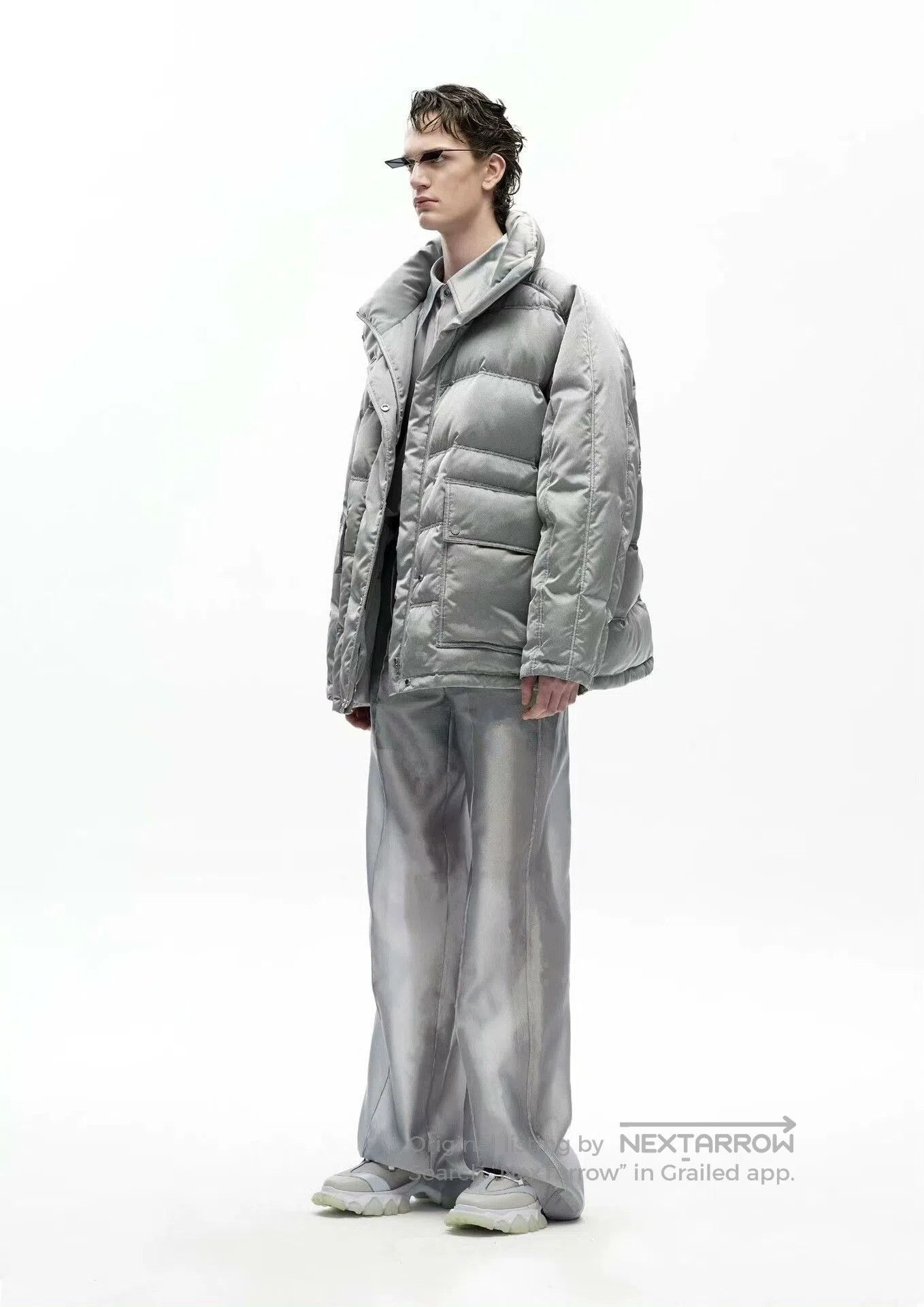 ANGEL CHEN Silver Oversized Puffer Jacket by Angel Chen. Size US M / EU 48-50 / 2 - 3 Thumbnail