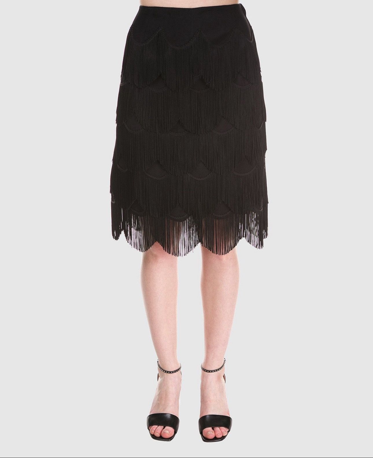 Marc Jacobs Last Marc Jacobs Black Lace Fringe-Trim Skirt Size 27" / US 4 / IT 40 - 2 Thumbnail