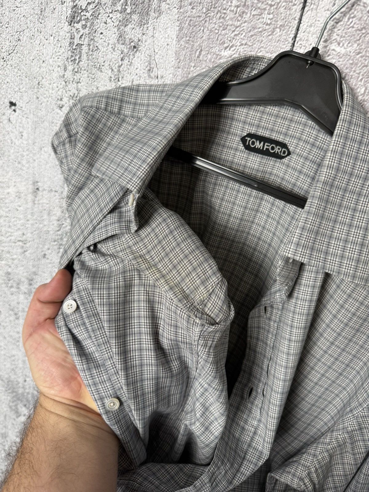 Tom Ford Tom Ford 94S1JE Grey Plaid Button Up Shirt Long Sleeve Men’s Size US L / EU 52-54 / 3 - 20 Thumbnail