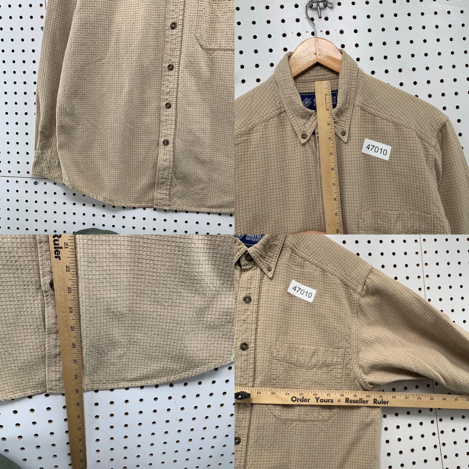 Vintage VINTAGE Northeast Outfitters Button Shirt Mens M Beige Waffle Knit Button-Up Casual Knit Size US M / EU 48-50 / 2 - 8 Thumbnail