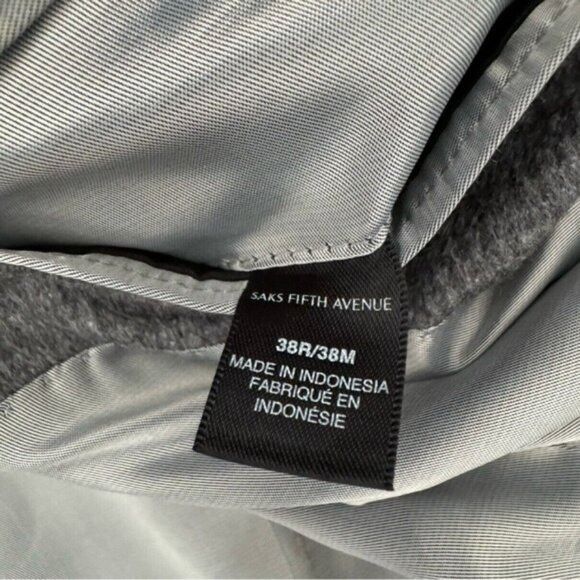 Saks Fifth Avenue Saks Fifth Avenue Two-Button Cashmere Silk Blend Herringbone Size 38R - 4 Thumbnail