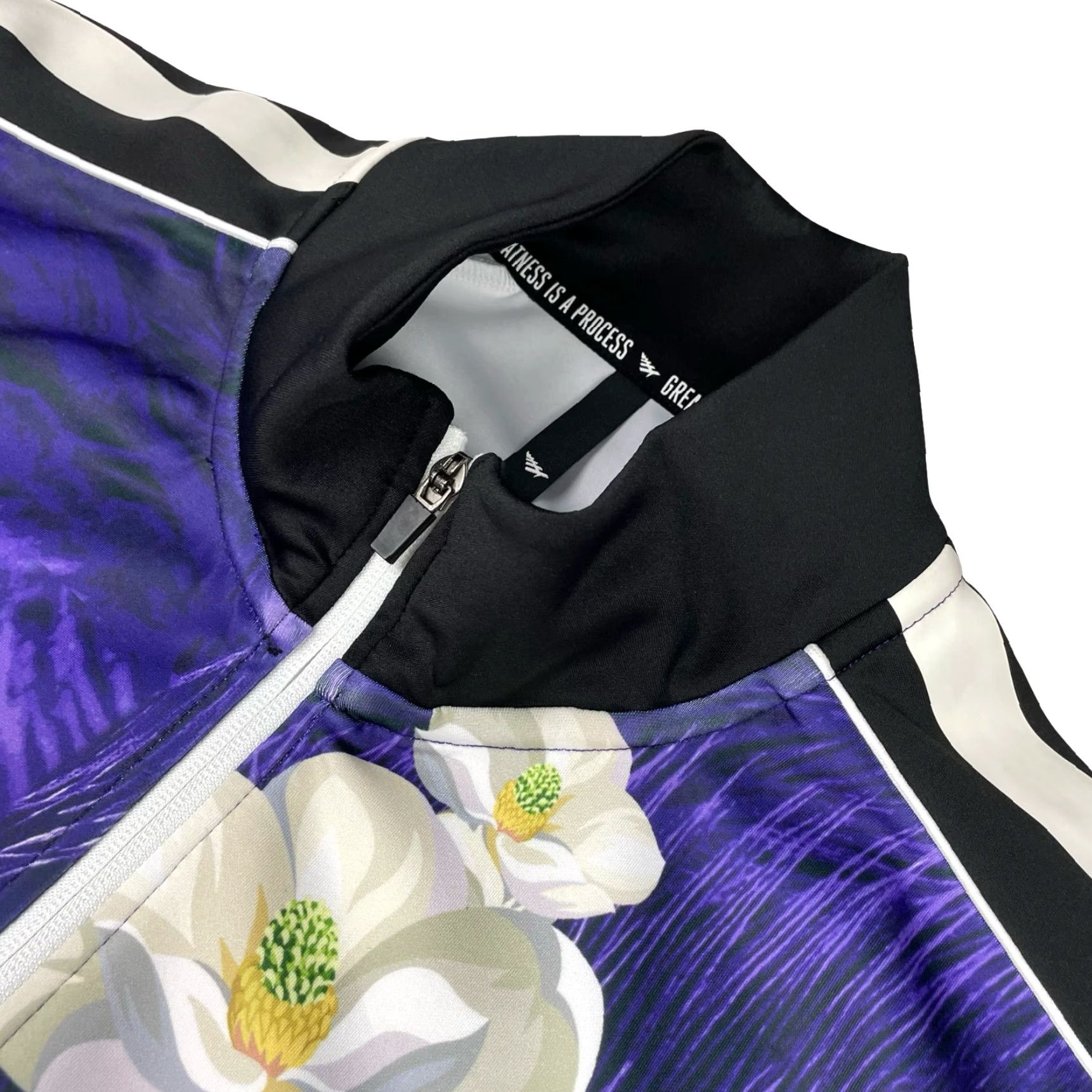 Vintage NEW Paperplanes Men's Track Suit Purple Mardigras Floral Large Size 42R - 3 Thumbnail