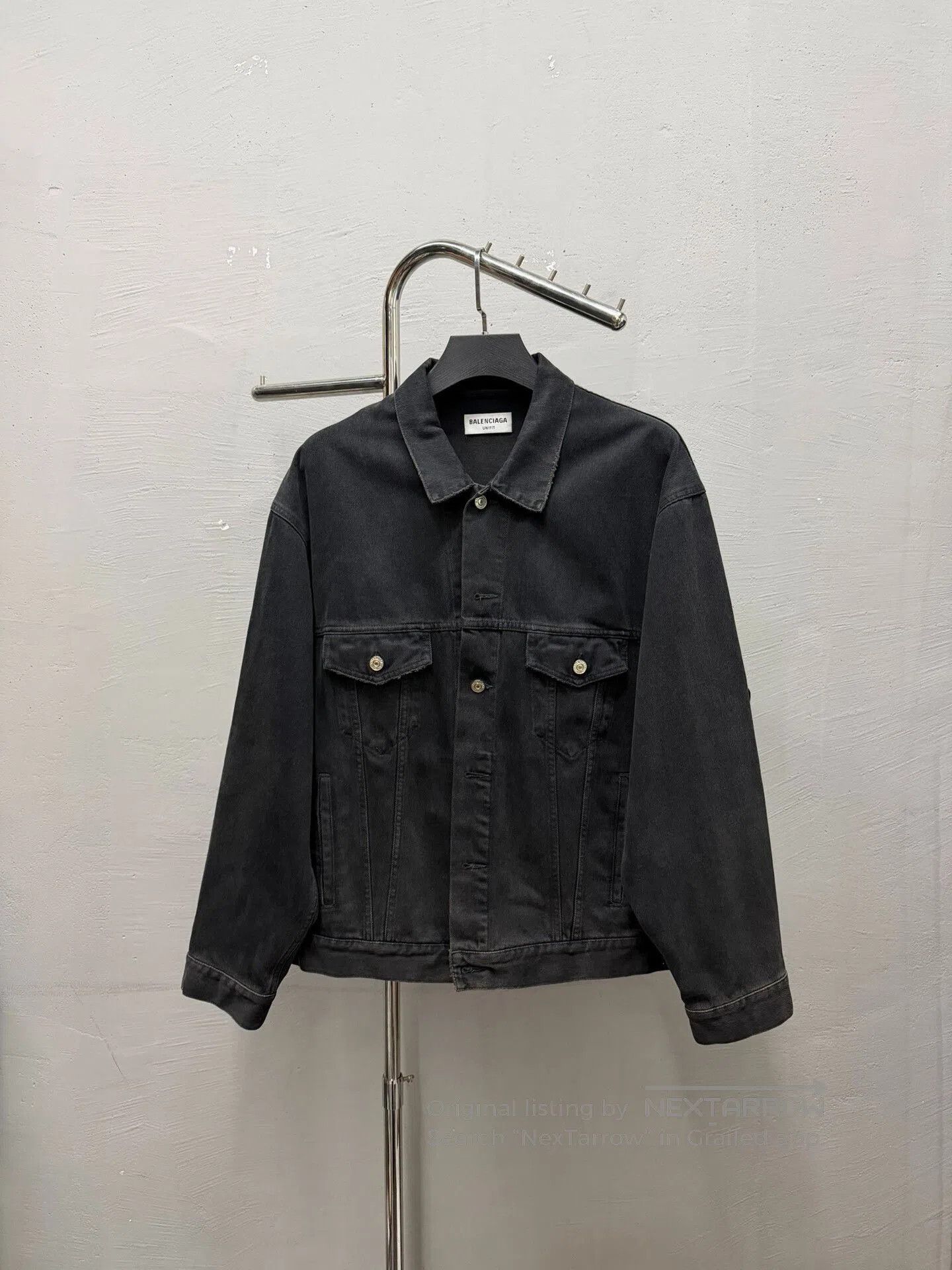 Balenciaga balenciaga black spray logo denim jacket. Size US S / EU 44-46 / 1 - 2 Thumbnail