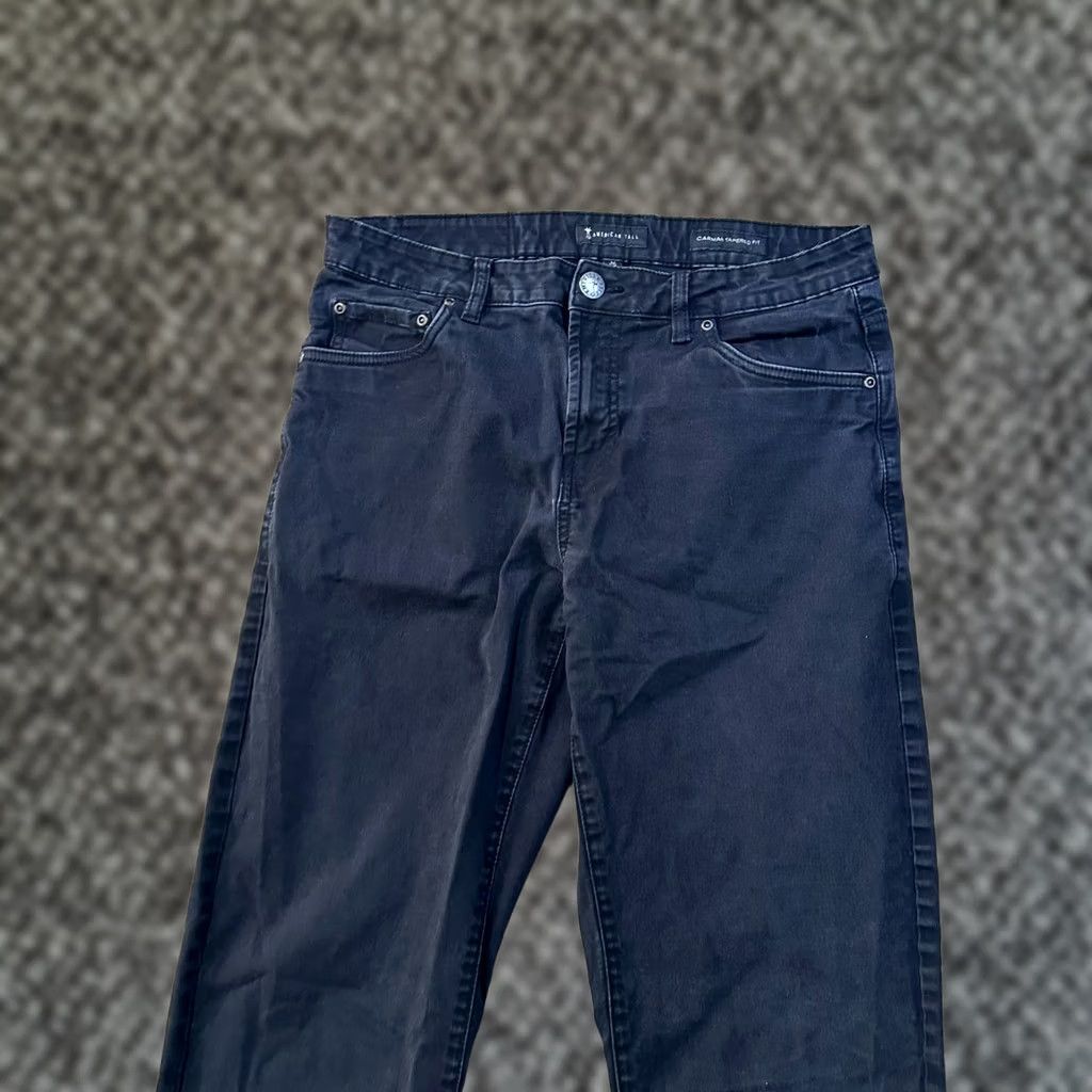 Vintage American Tall Men's 32x38 Chino Pants Slim Tapered Fit Black Cotton Blend Stretch 5-Pocket Size US 32 / EU 48 - 1 Thumbnail