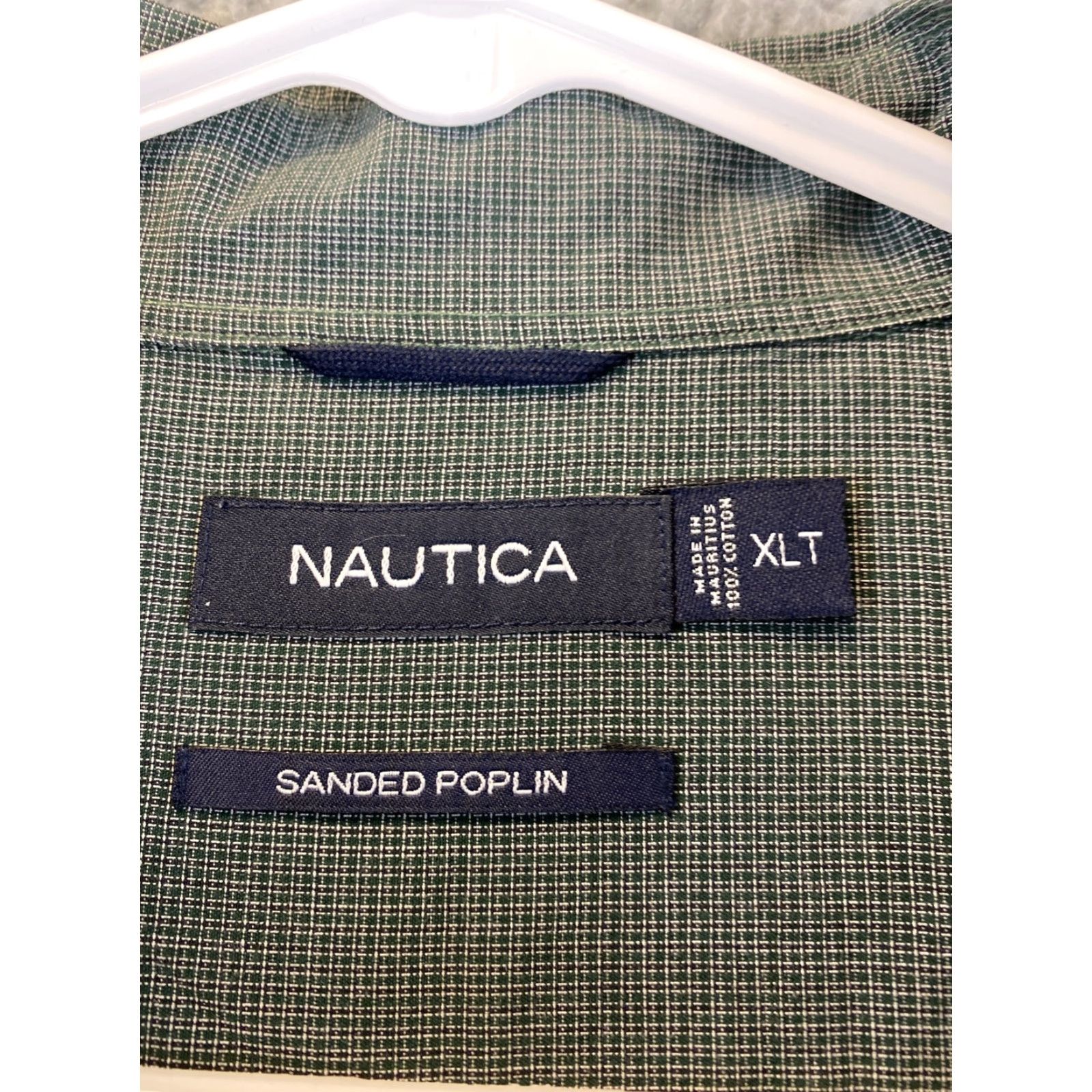 Nautica Nautica Dress Shirt Mens XL T Green Classic Fit Long Sleeve Button-Down 77-5 Size 46R - 4 Thumbnail