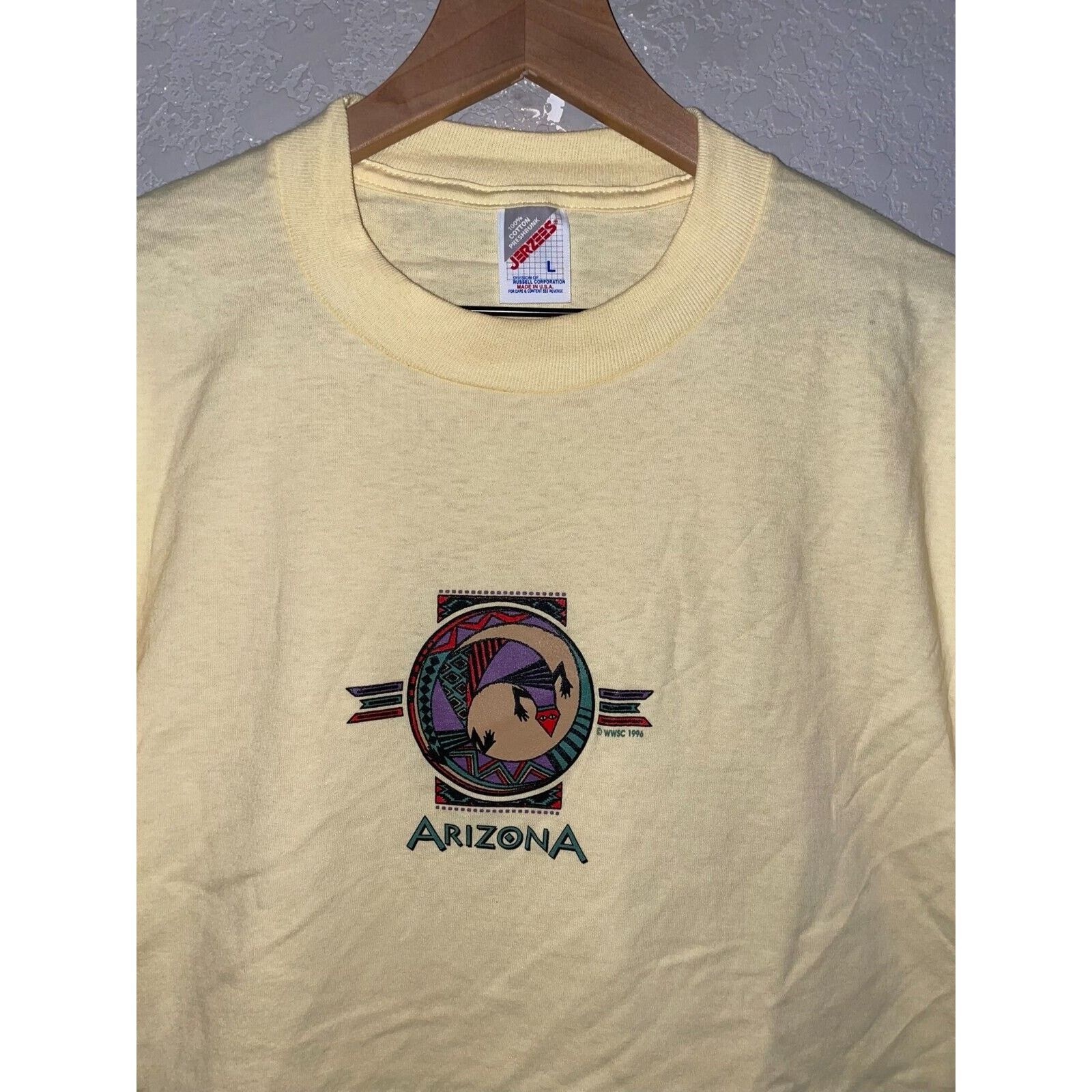 Jerzees Vintage Arizona Shirt Lizard Native American Shirt 90s Large Size US L / EU 52-54 / 3 - 2 Thumbnail