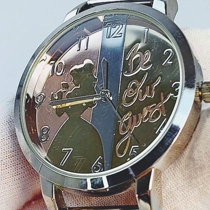 Disney Disney Belle Be Our Guest Watch Round Silver Tan Size ONE SIZE - 2 Thumbnail