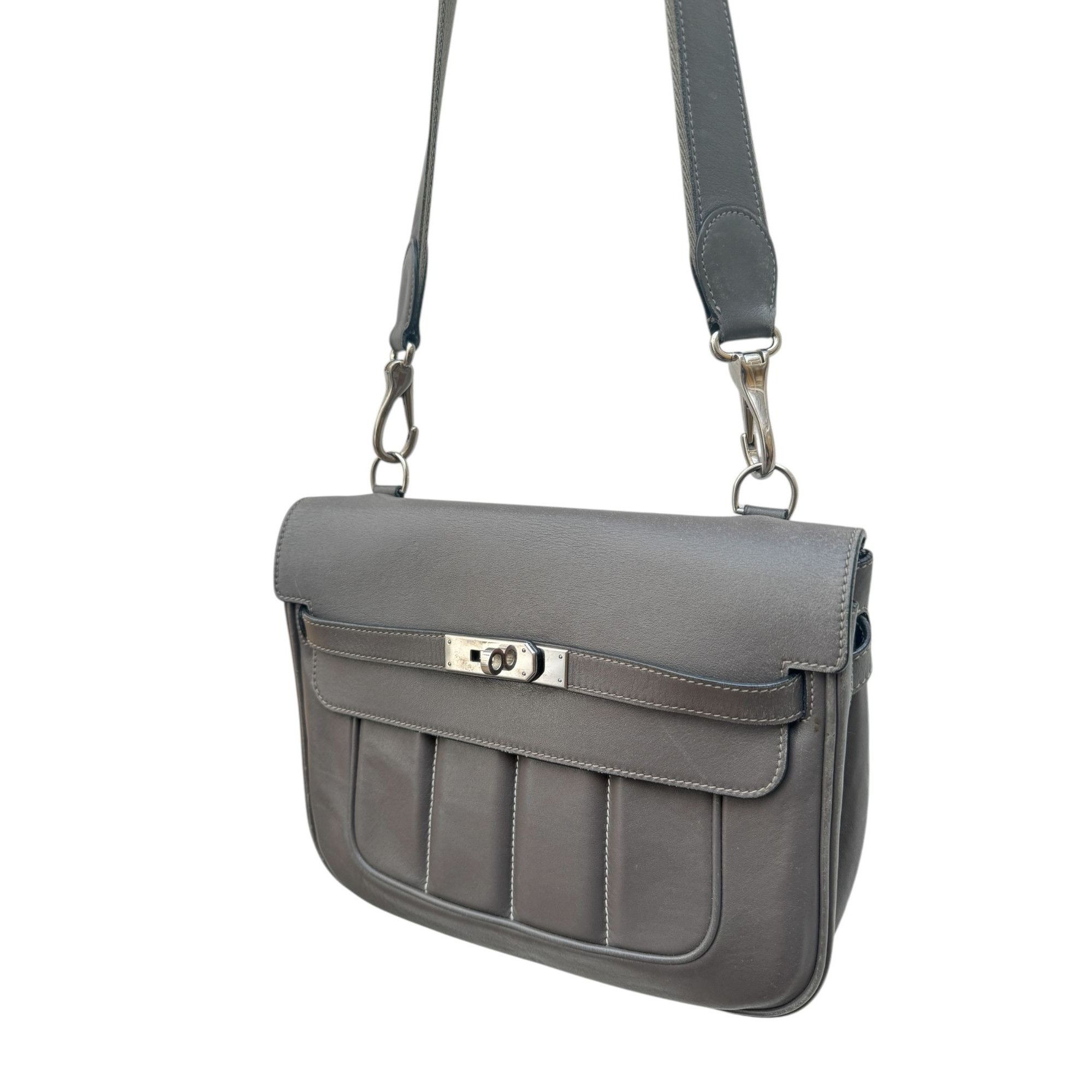 Hermes Berline Elephant Grey Leather Bag Size ONE SIZE - 2 Thumbnail