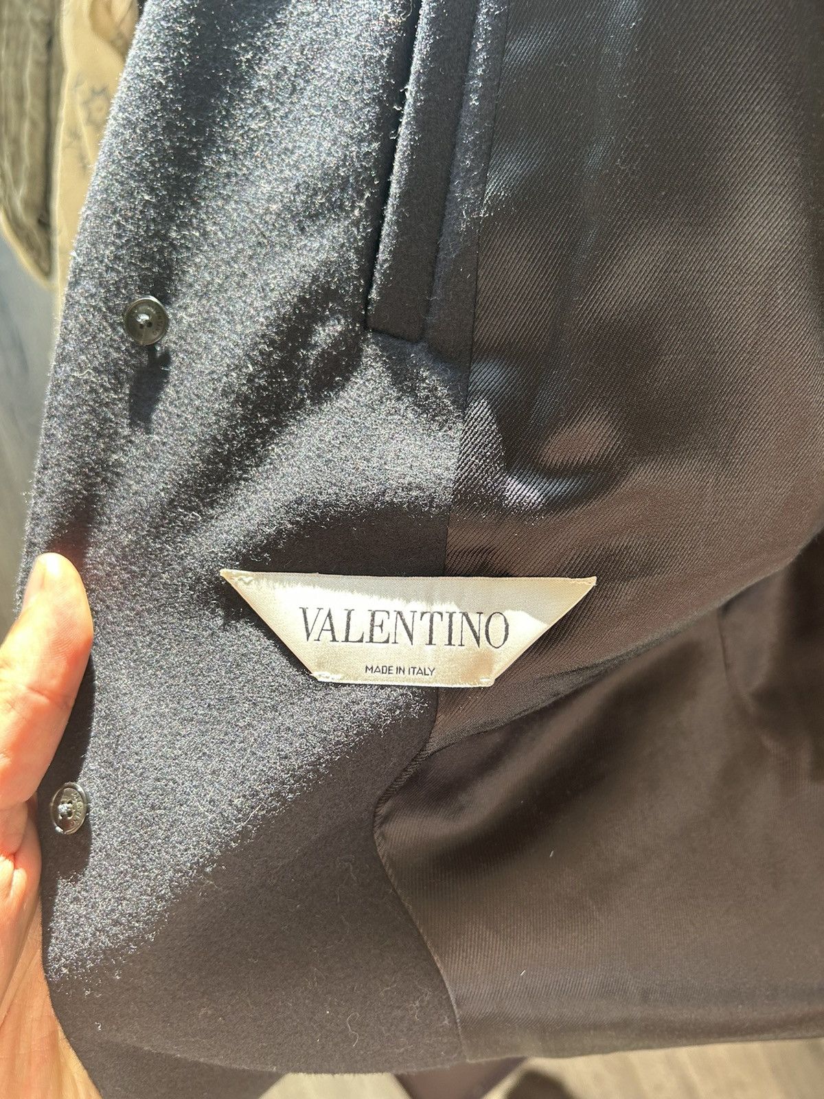 Valentino Wool Coat with Leather Trimmed Collar Size US M / EU 48-50 / 2 - 11 Thumbnail