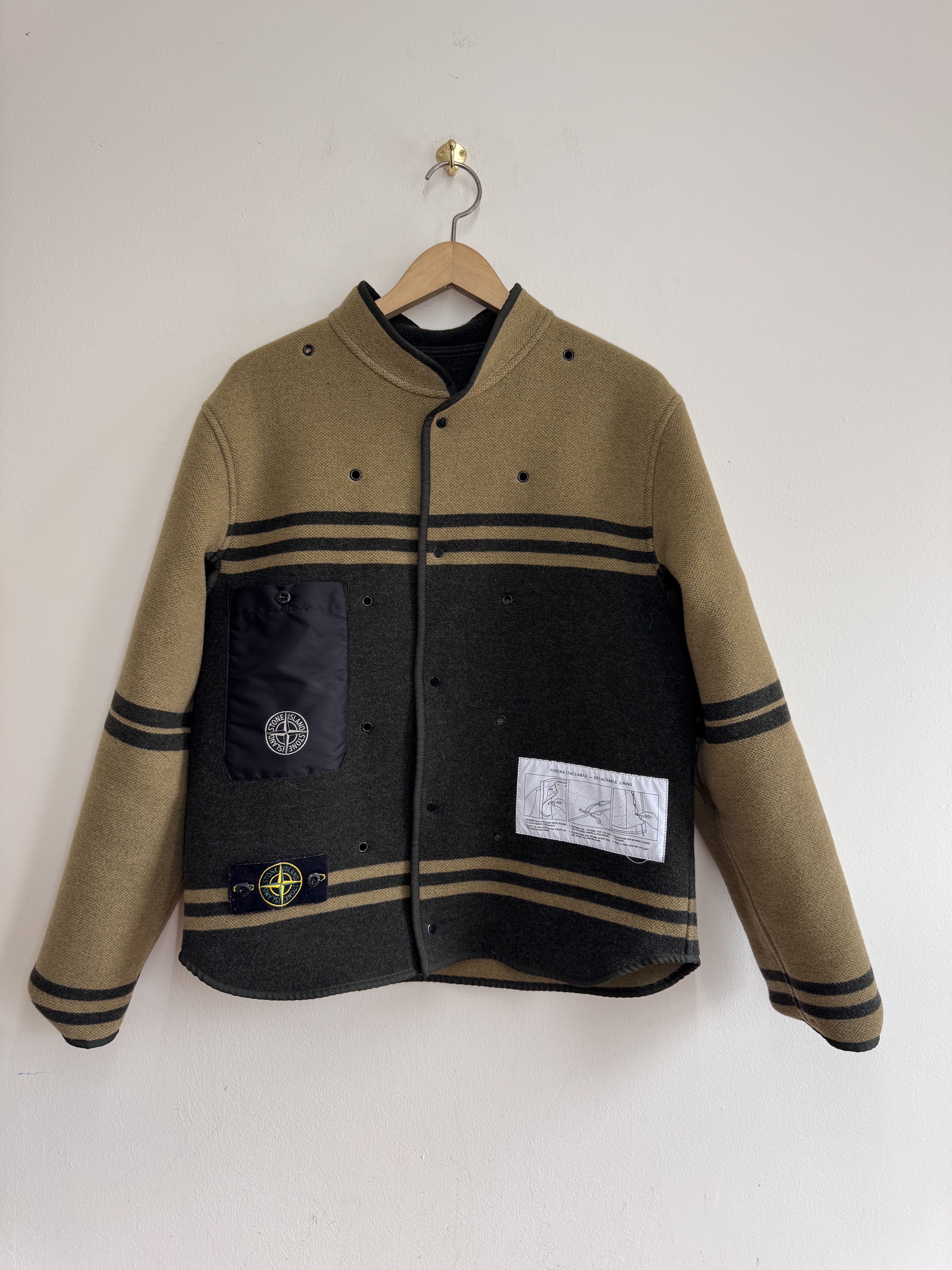 Stone Island Stone Island Reversible Wool Blanket Jacket Stripe L Italy Size US L / EU 52-54 / 3 - 5 Thumbnail
