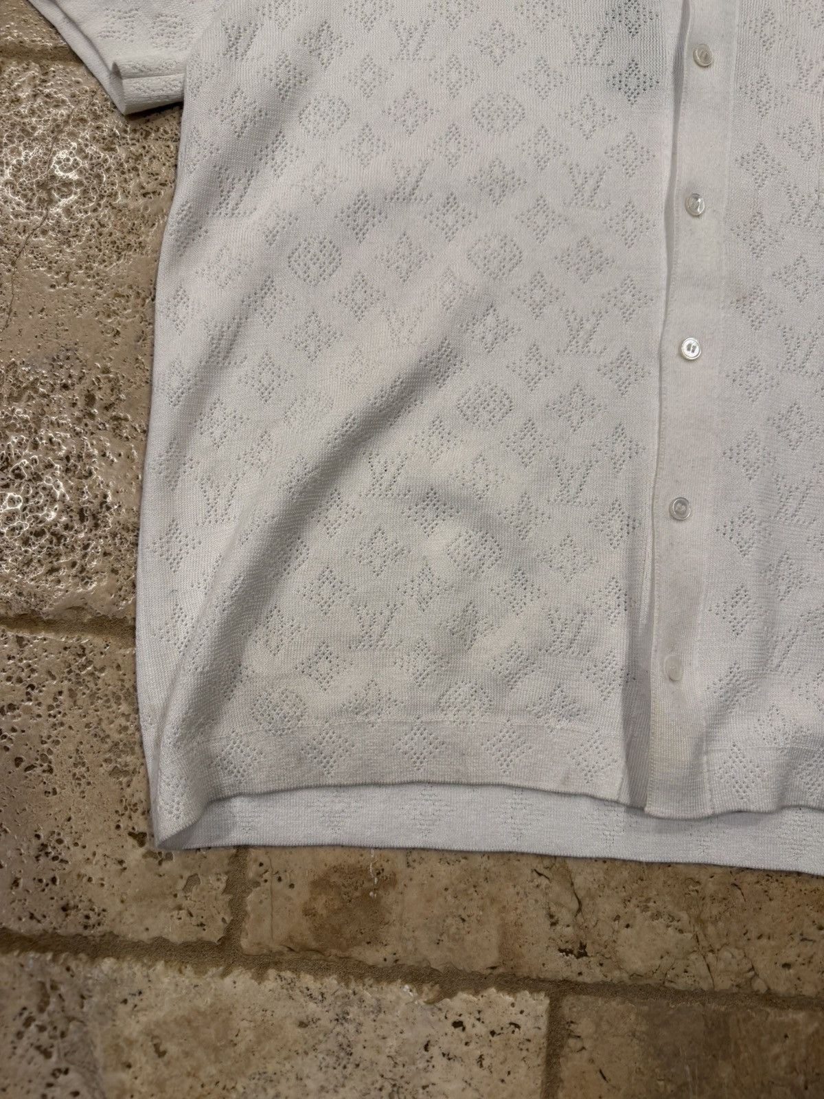 Louis Vuitton Louis Vuitton Monogram Pointelle White Short-Sleeved Shirt Size US XS / EU 42 / 0 - 9 Thumbnail