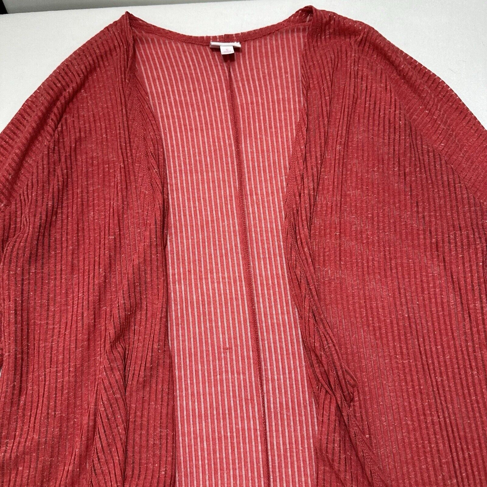 Other LuLaRoe Small Cardigan Sweater Open Front Pink Flax Blend Size S / US 4 / IT 40 - 2 Thumbnail