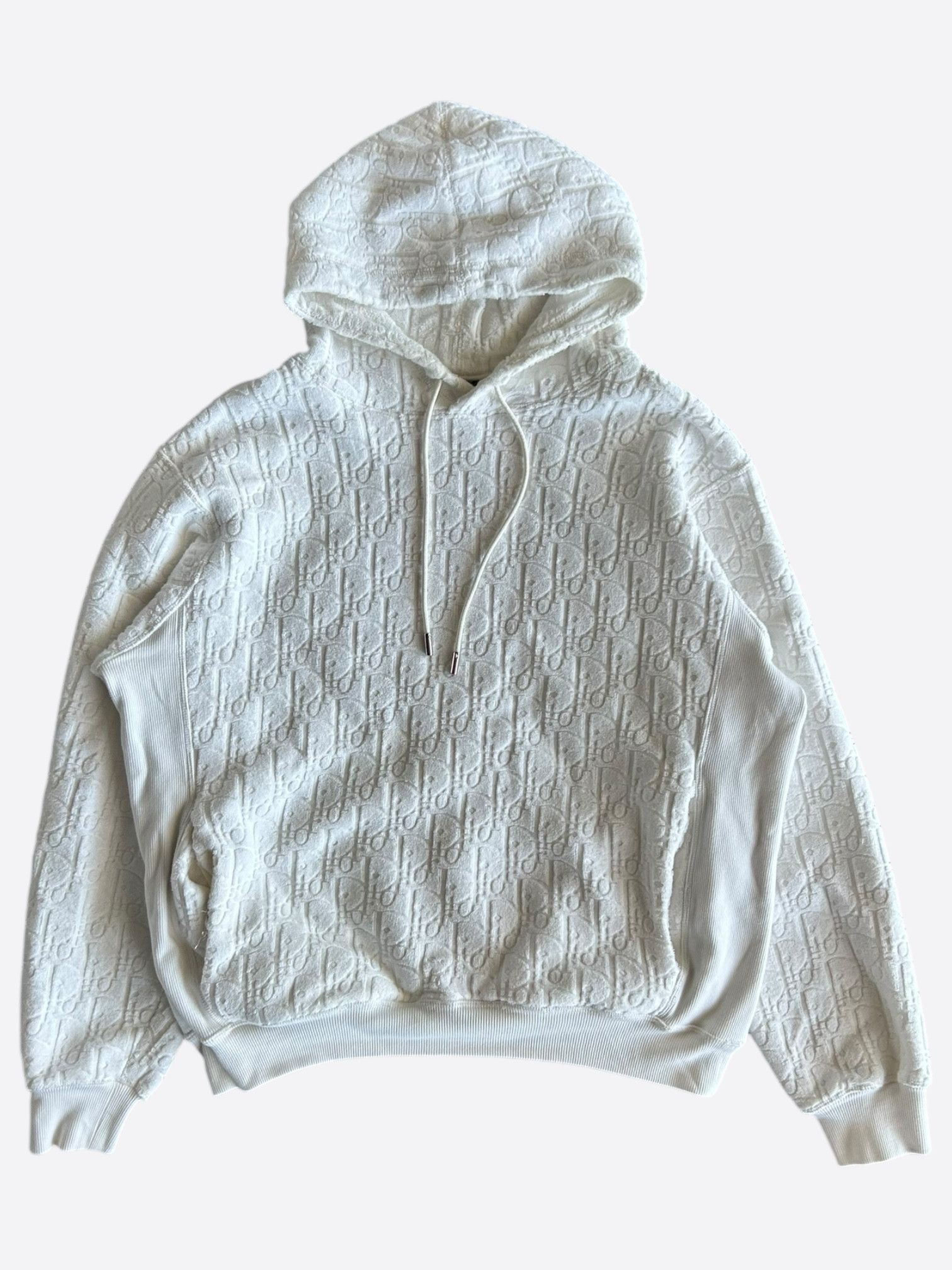 Dior Dior White Oblique Towel Hoodie Size US M / EU 48-50 / 2 - 1 Thumbnail