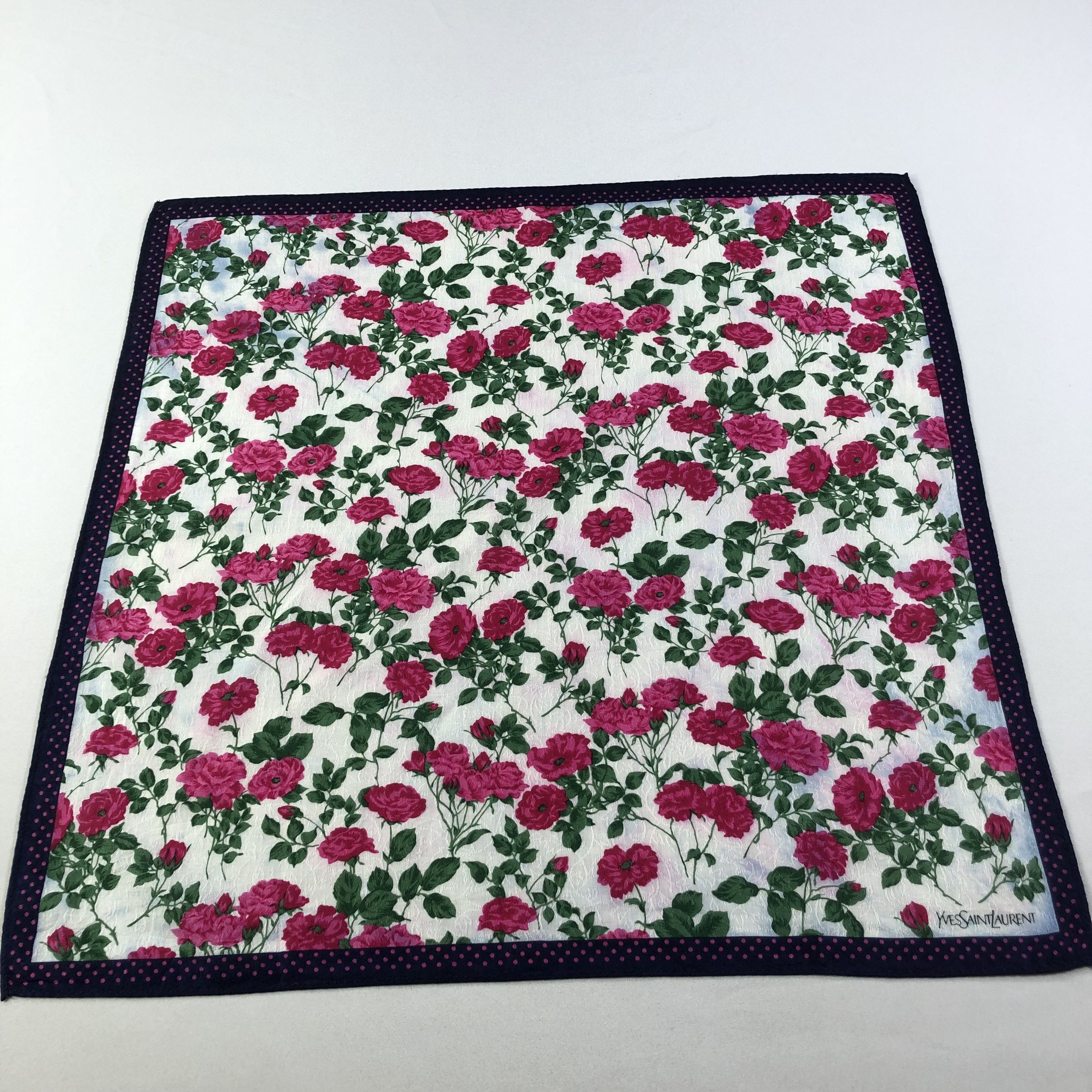 Yves Saint Laurent YSL Floral Handkerchief Neckerchief Bandana H1555 Size ONE SIZE - 3 Thumbnail