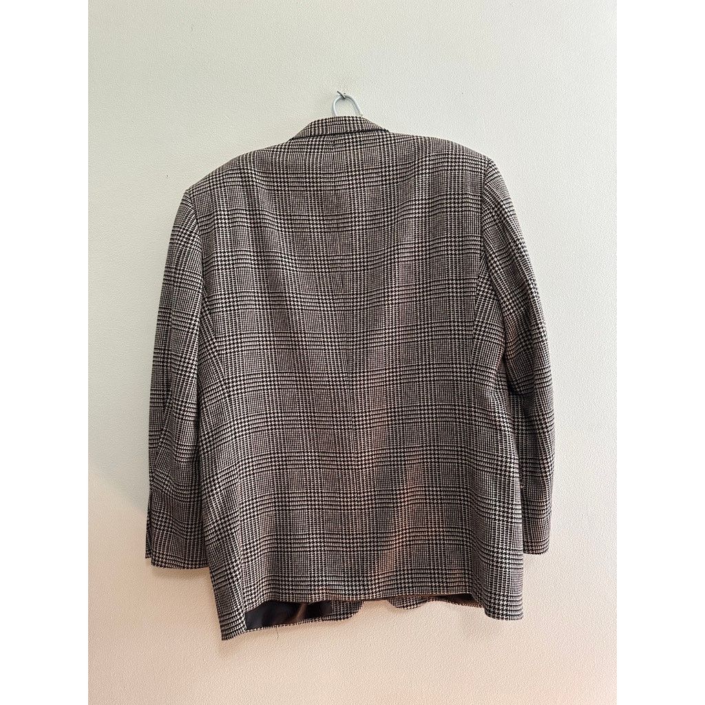 Vintage Vintage Corragio black glen check cashmere two button blazer Size 44R - 3 Thumbnail