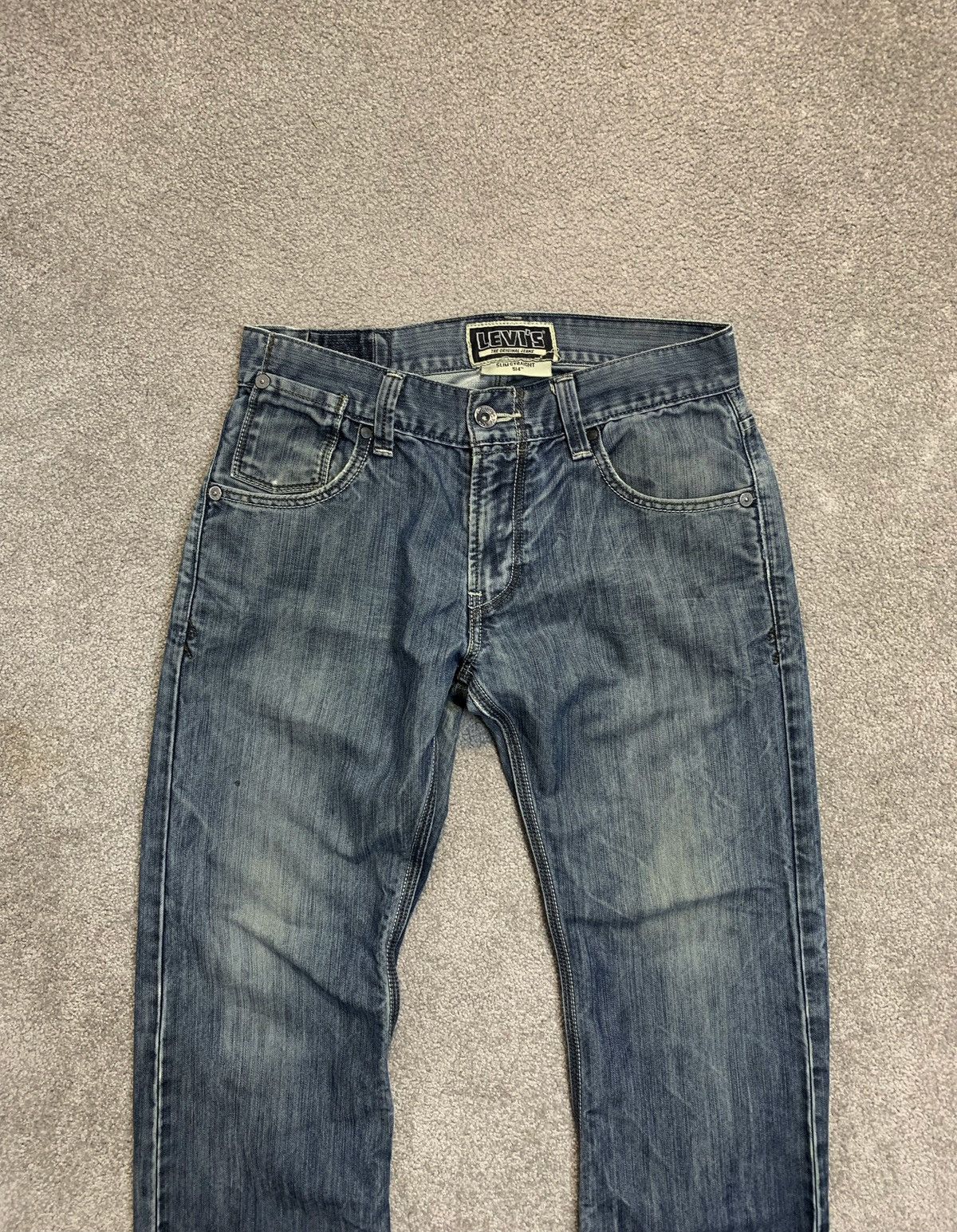 Levi's × Vintage Vintage Levi’s 514 Washed Blue Stone Denim Jeans 90s Baggy Size US 31 - 3 Thumbnail