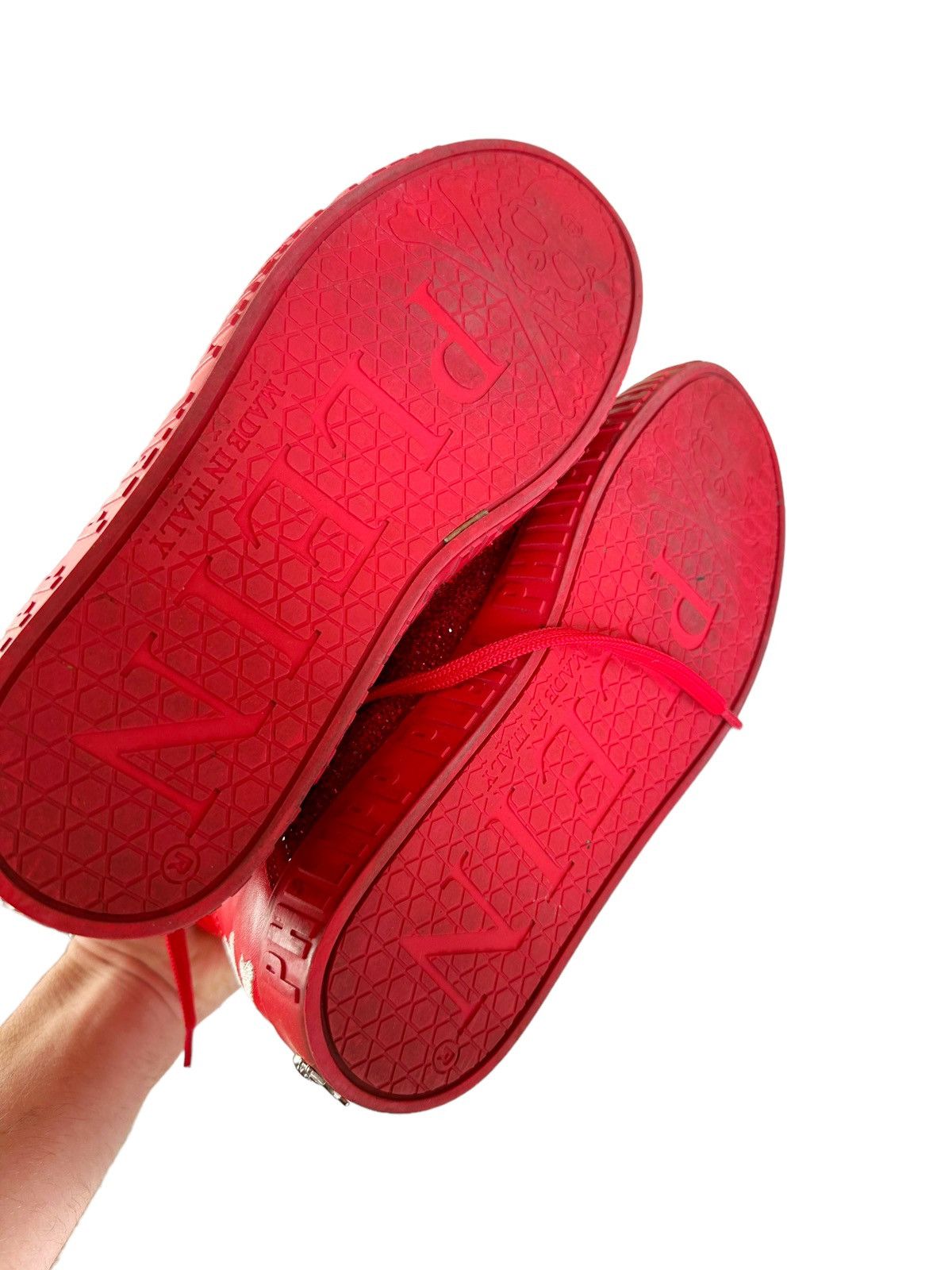 Philipp Plein Sz41 $5000 Money Beast Crystal Embellished Red Leather High Size US 8 / EU 41 - 10 Thumbnail