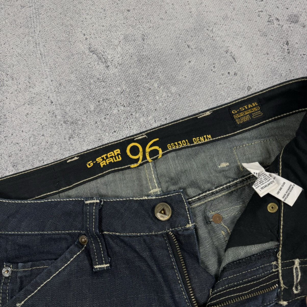 G-Star Crazy G Star Raw GS3301 Double Knee Tapered Denim Jeans Size US 30 / EU 46 - 10 Thumbnail