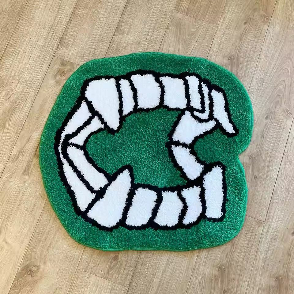 Vintage Halloween Vampire Teeth Tufted Rug Size ONE SIZE - 1 Thumbnail