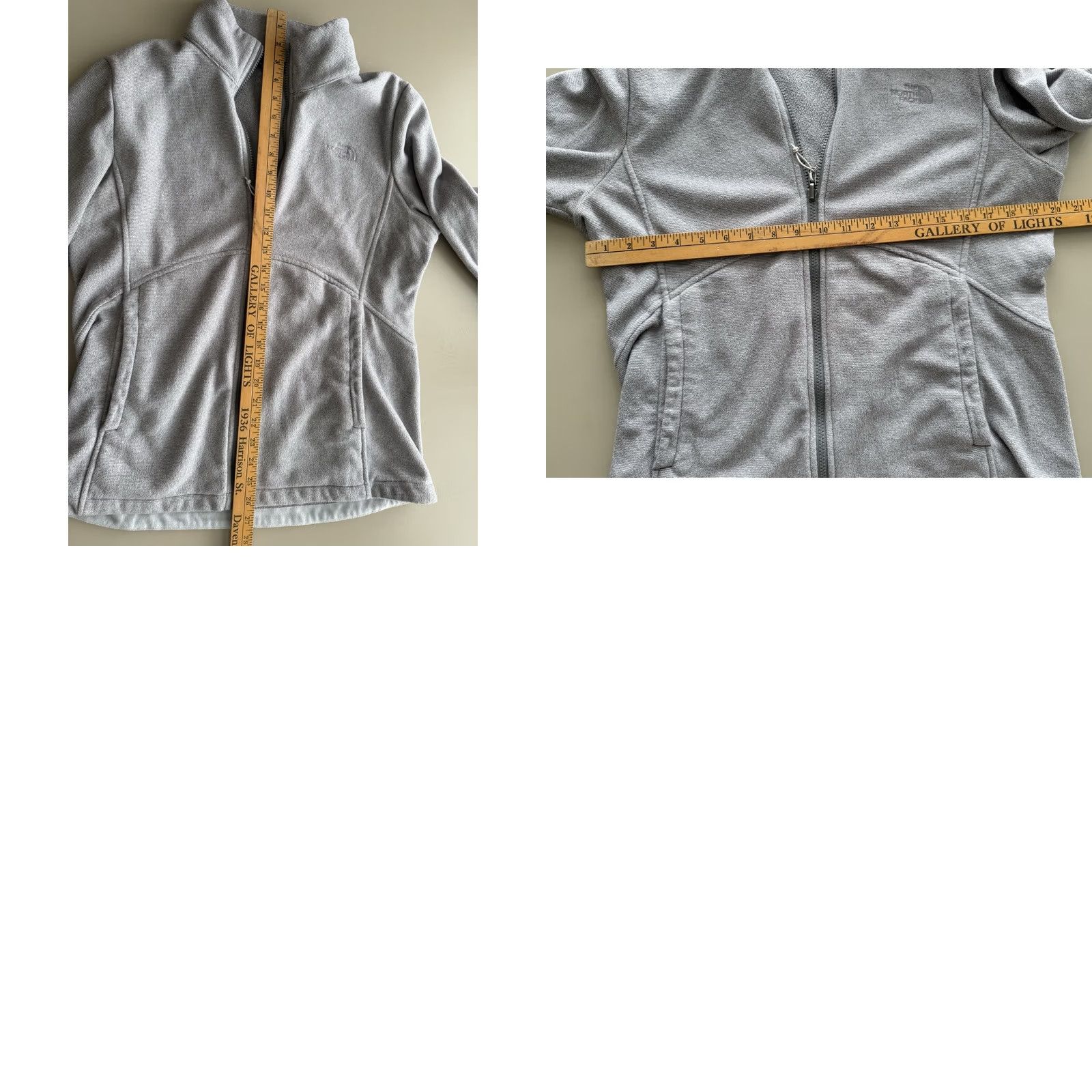 The North Face The North Face Jacket Womens Large Gray Women Ribbed Grey Fleece High Neck Zip Front Pockets Size L / US 10 / IT 46 - 8 Thumbnail