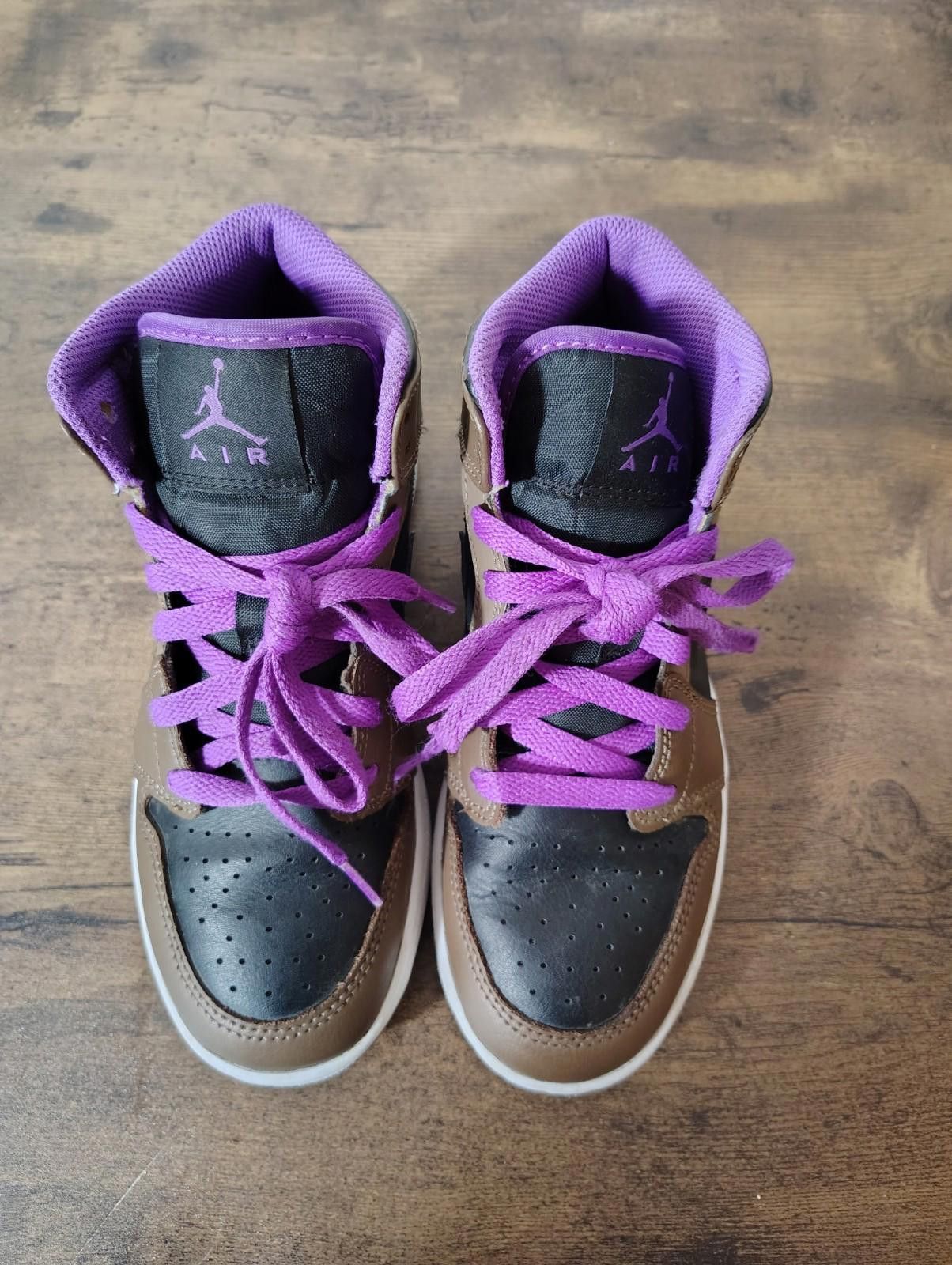 Nike Nike Air Jordan 1 Mid Brown Purple Youth Size 4Y Womens 5.5 Size US 5.5 / IT 35.5 - 2 Thumbnail