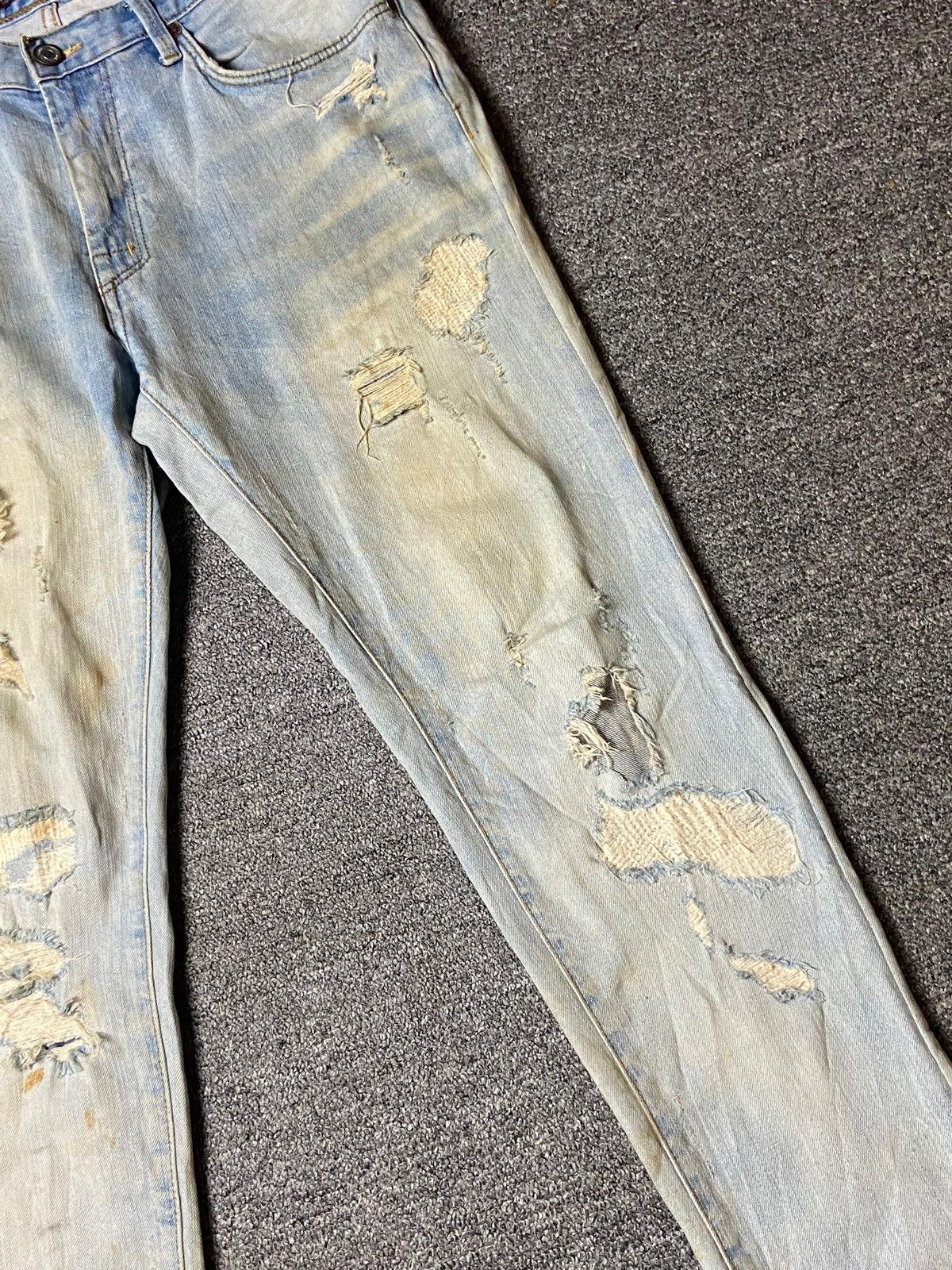 Vintage × Zara ZARA MEN Distressed Denim Ripped Jeans (119) Size US 34 / EU 50 - 9 Thumbnail