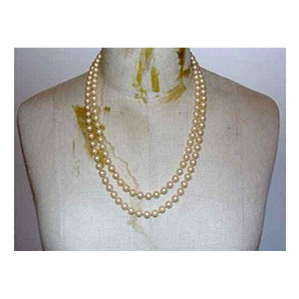 Designer Double Strand Simulated Pearl Necklace 14 kt Gold Filigree Size ONE SIZE - 1 Thumbnail