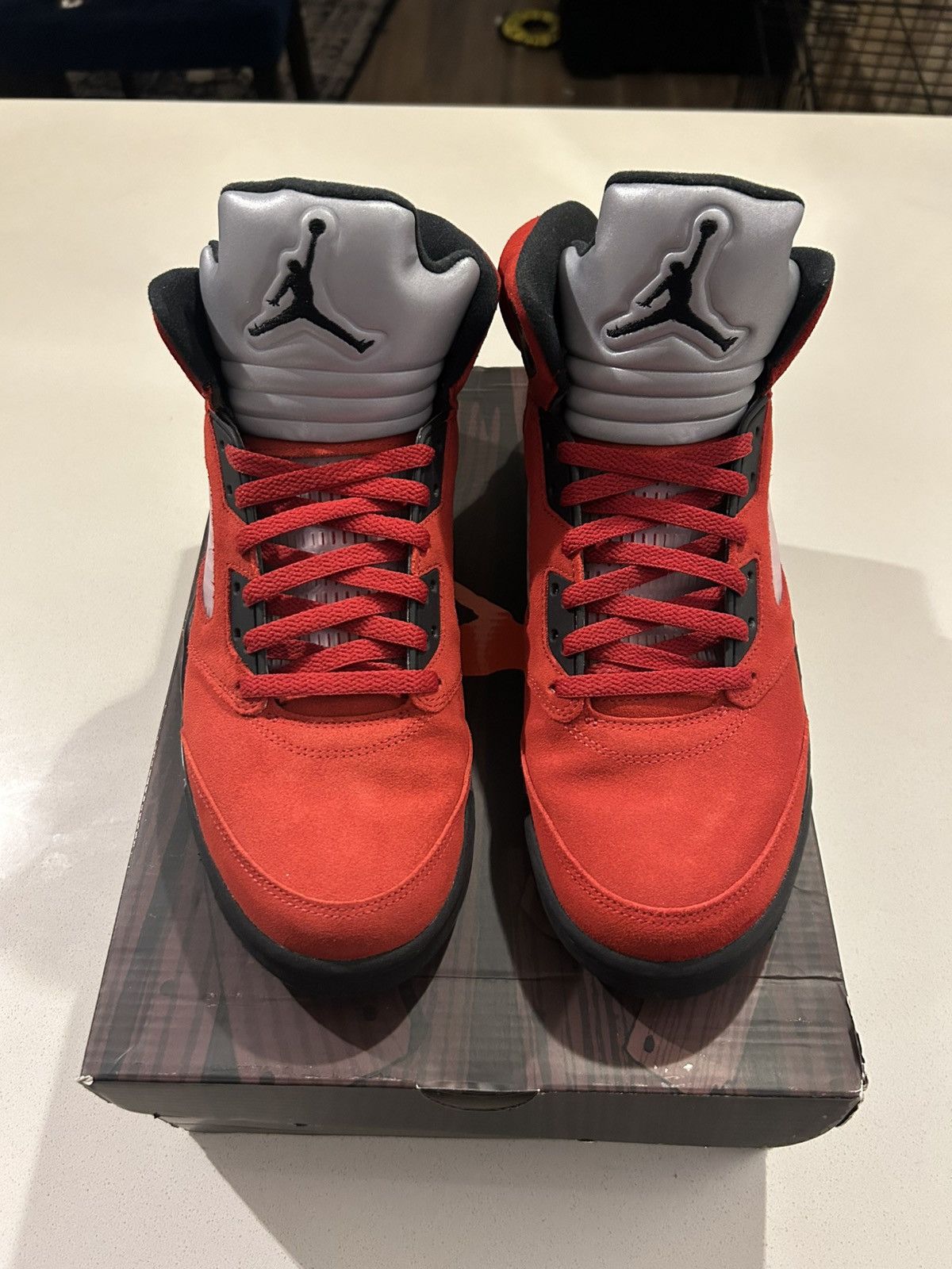Jordan Brand Nike Air Jordan 5 Retro Raging Bull Red Size US 12 / EU 45 - 3 Thumbnail
