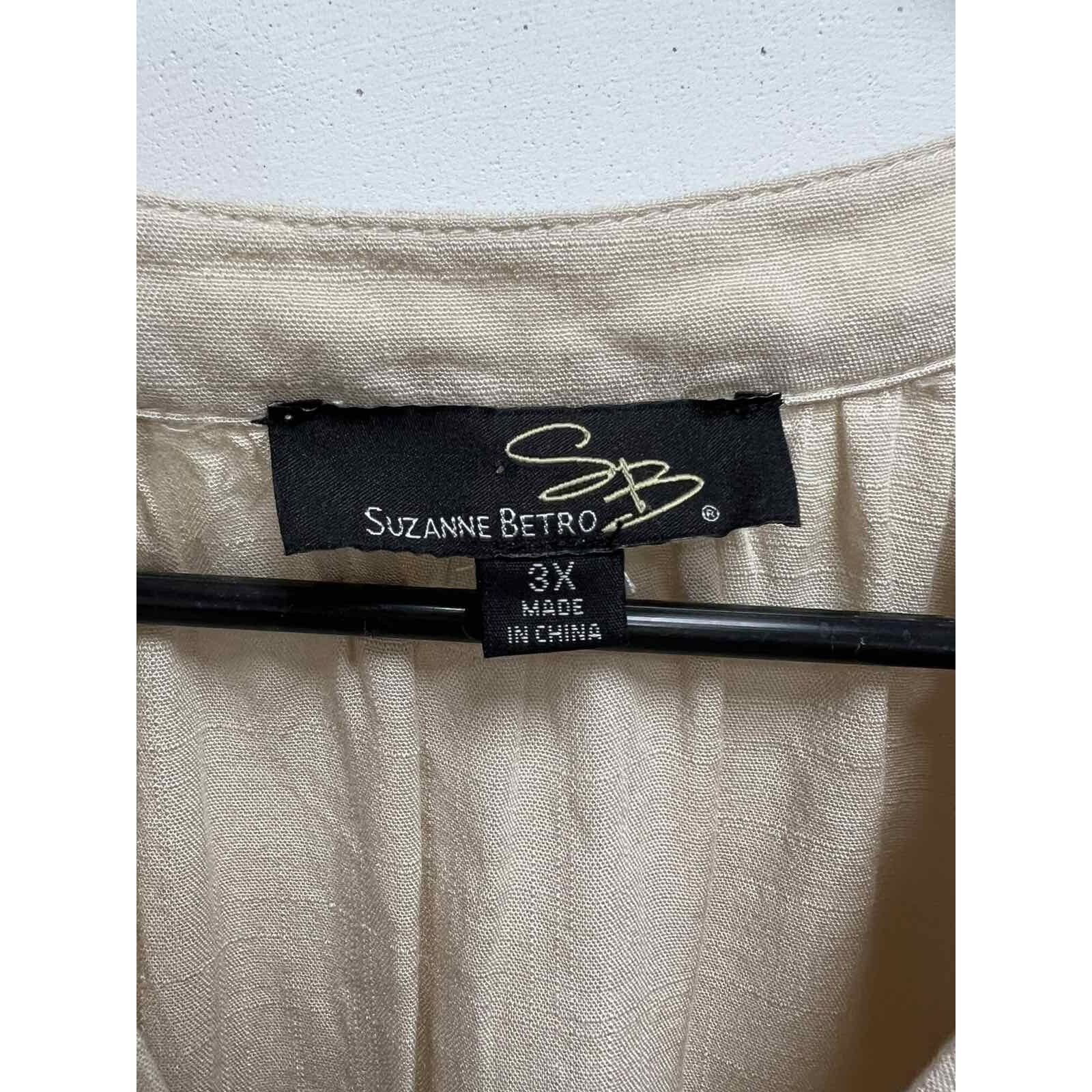 & Other Stories Suzanne Betro Cream Button Blouse Long Sleeve 3X A001445 Size 3XL / US 20-22 - 3 Thumbnail